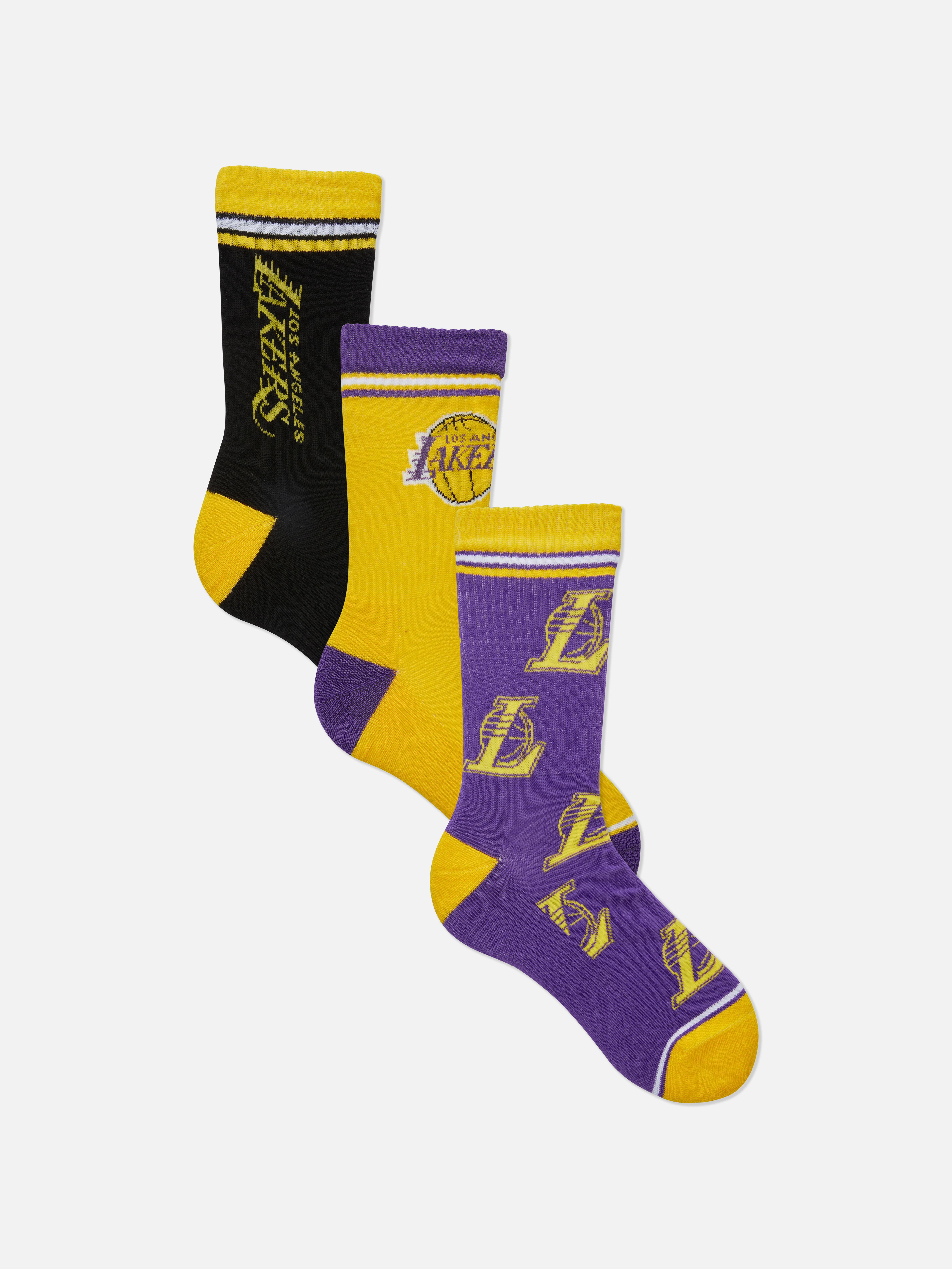 3 paia di calze alla caviglia NBA Los Angeles Lakers