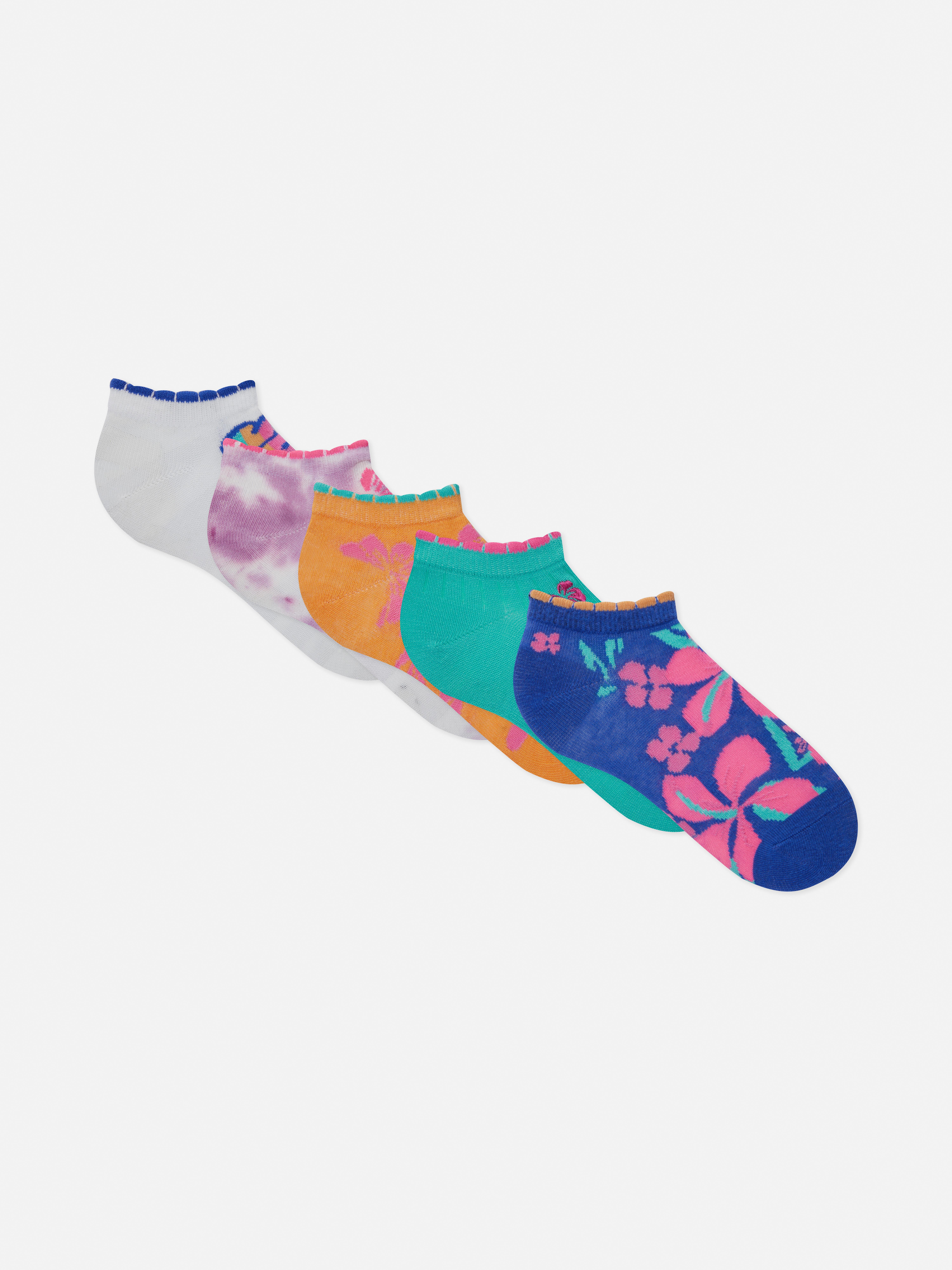 5pk Mixed Print Trainer Socks