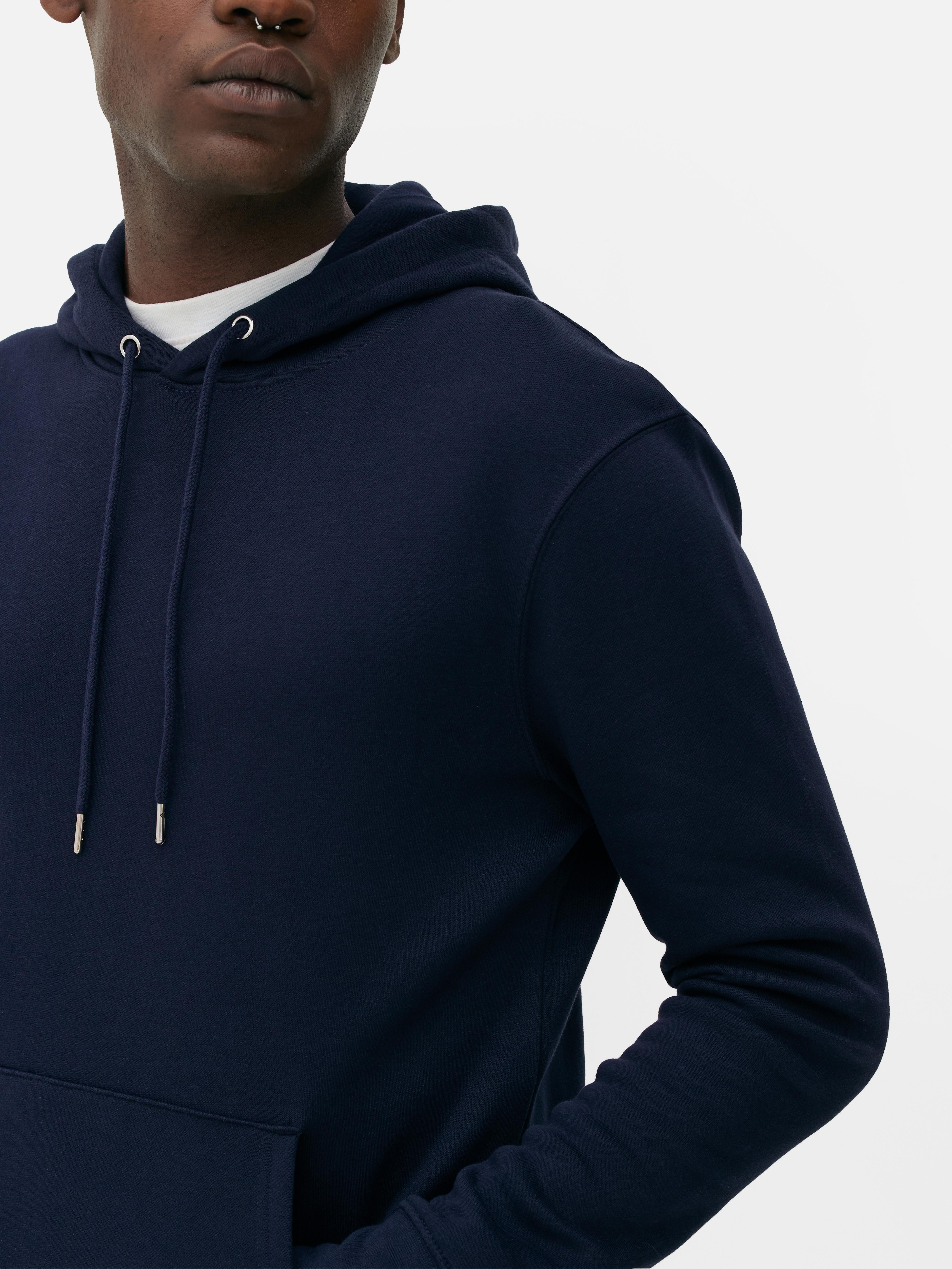 Mens Navy Essential Regular Fit Hoodie Primark