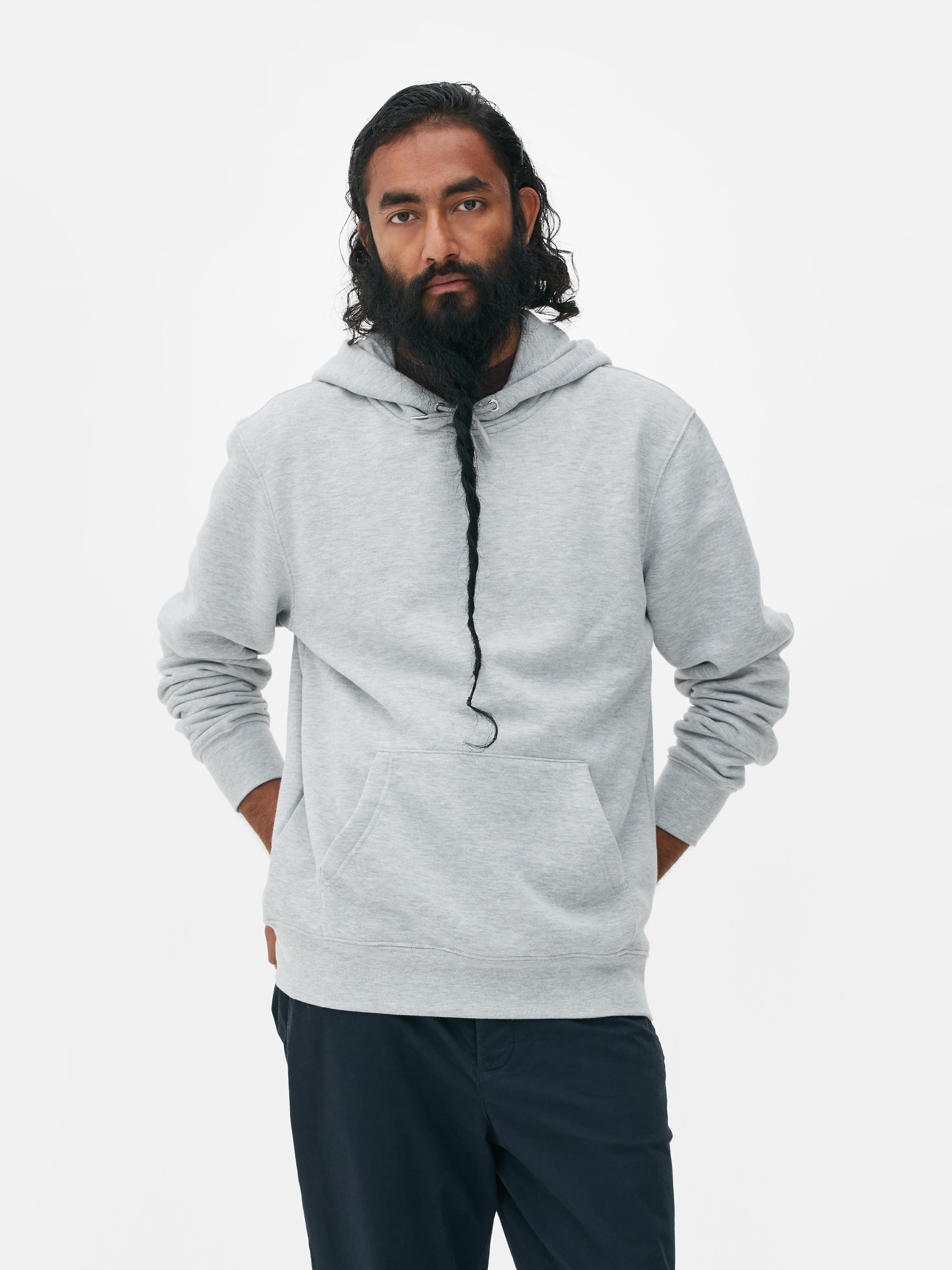 Mens Grey Essential Regular Fit Hoodie