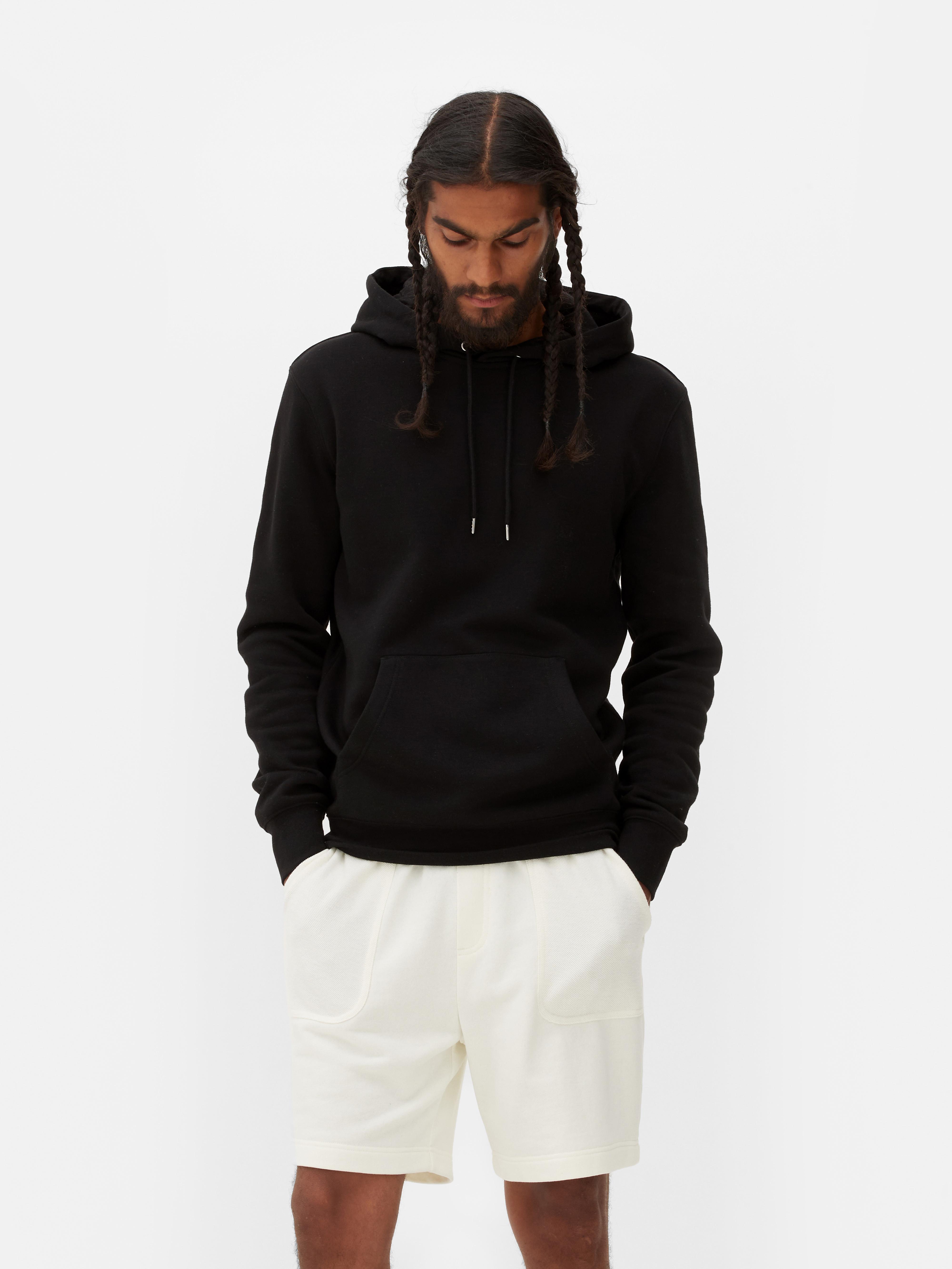 Mens Black Essential Regular Fit Hoodie Primark