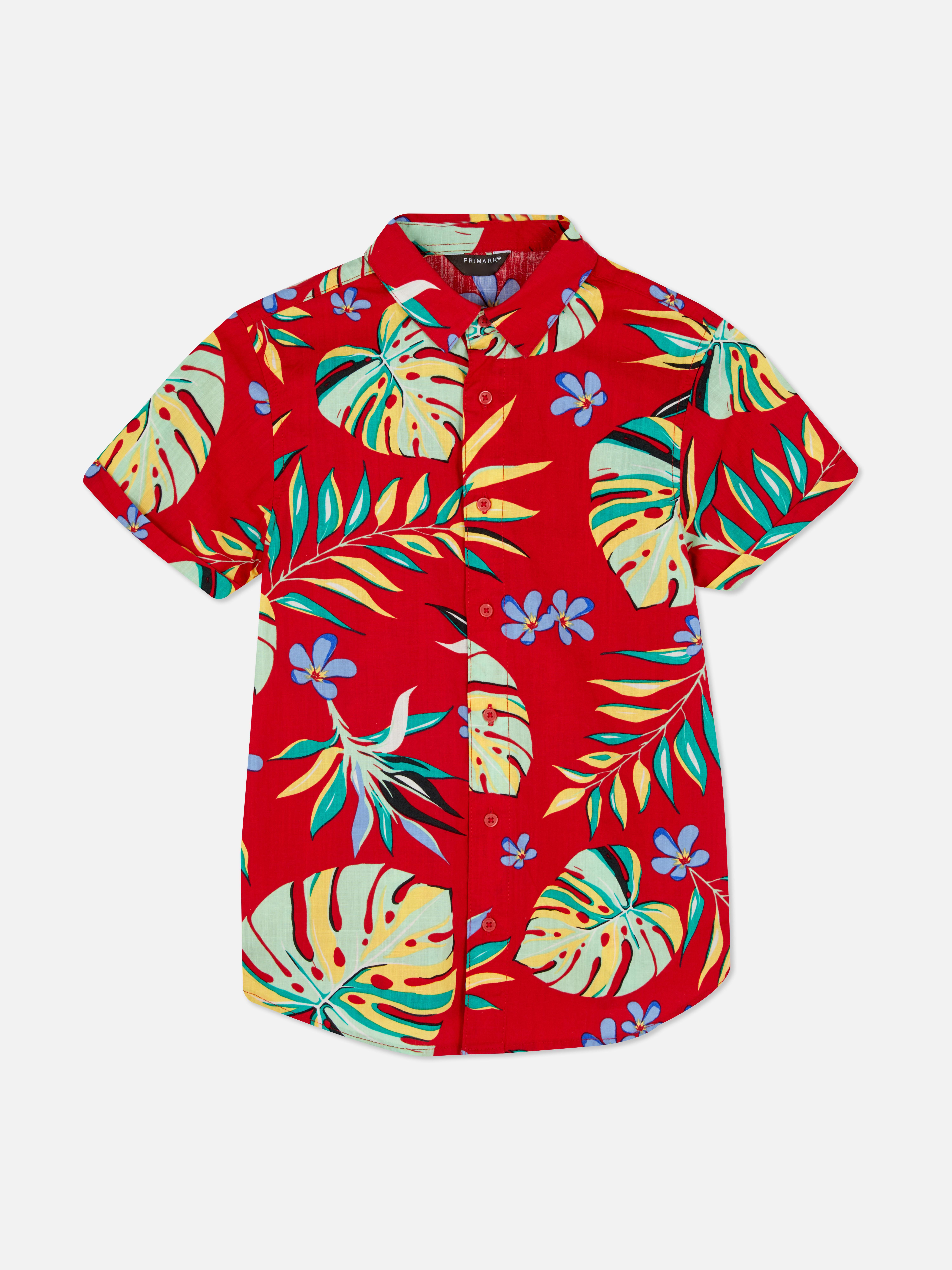 grua tiempo Injerto Camisa hawaiana con estampado de hojas | Primark