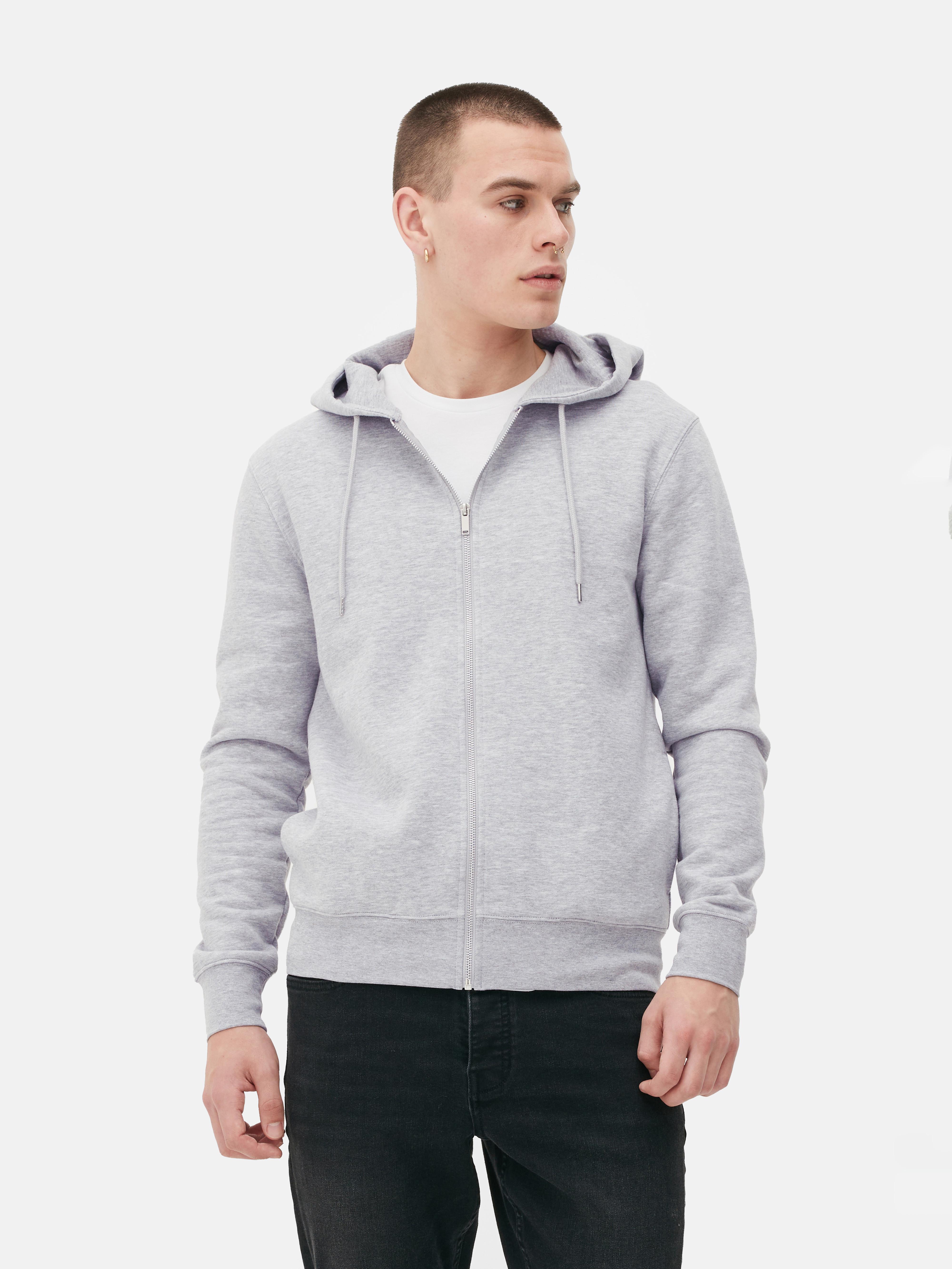 Men's Gray Essential Zip-Through Hoodie | Primark