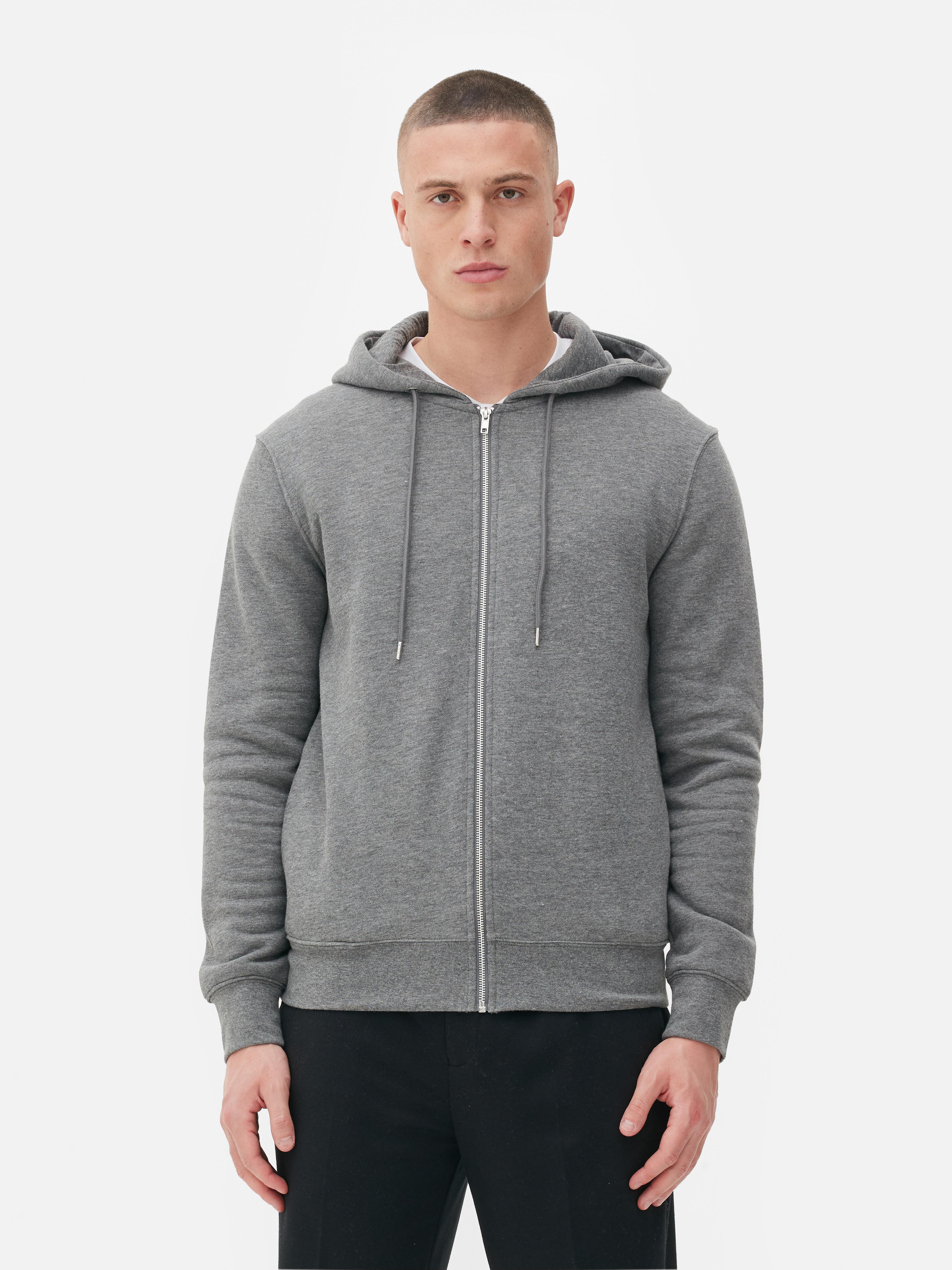 Men's Charcoal Essential Zip-Through Hoodie | Primark