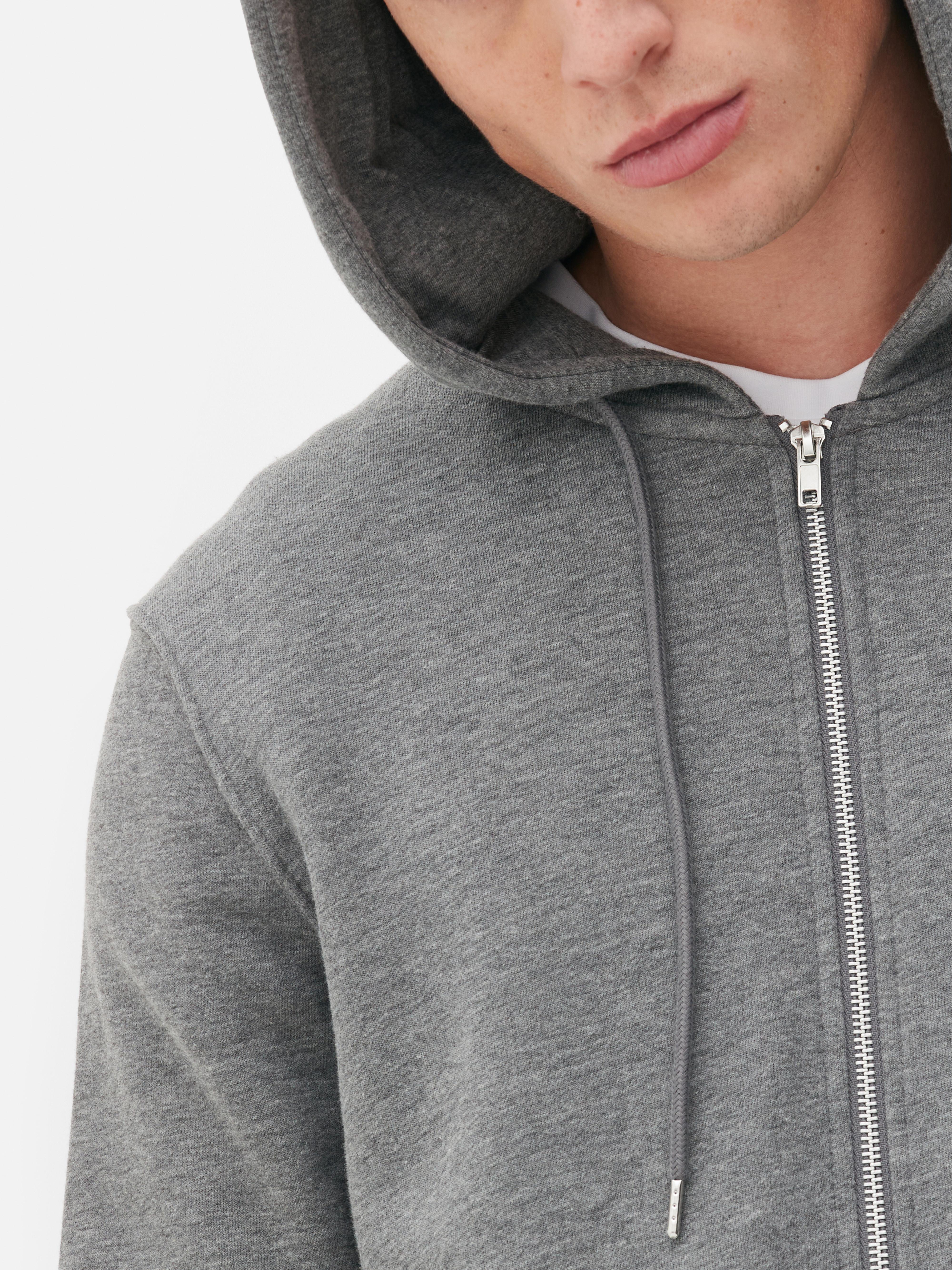 Mens Charcoal Essential Zip Through Hoodie Primark