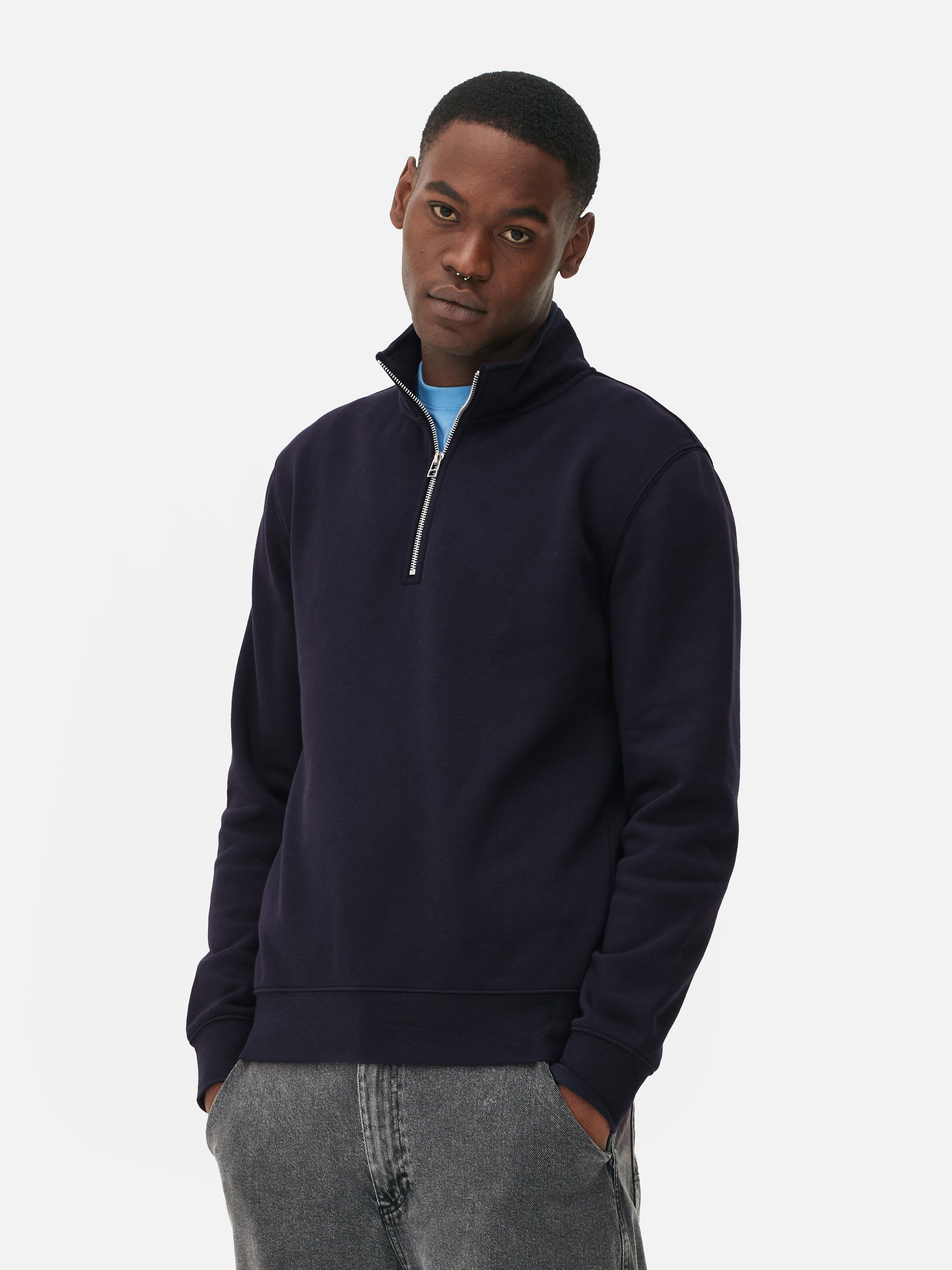 Navy blue cheap quarter zip sweatshirt