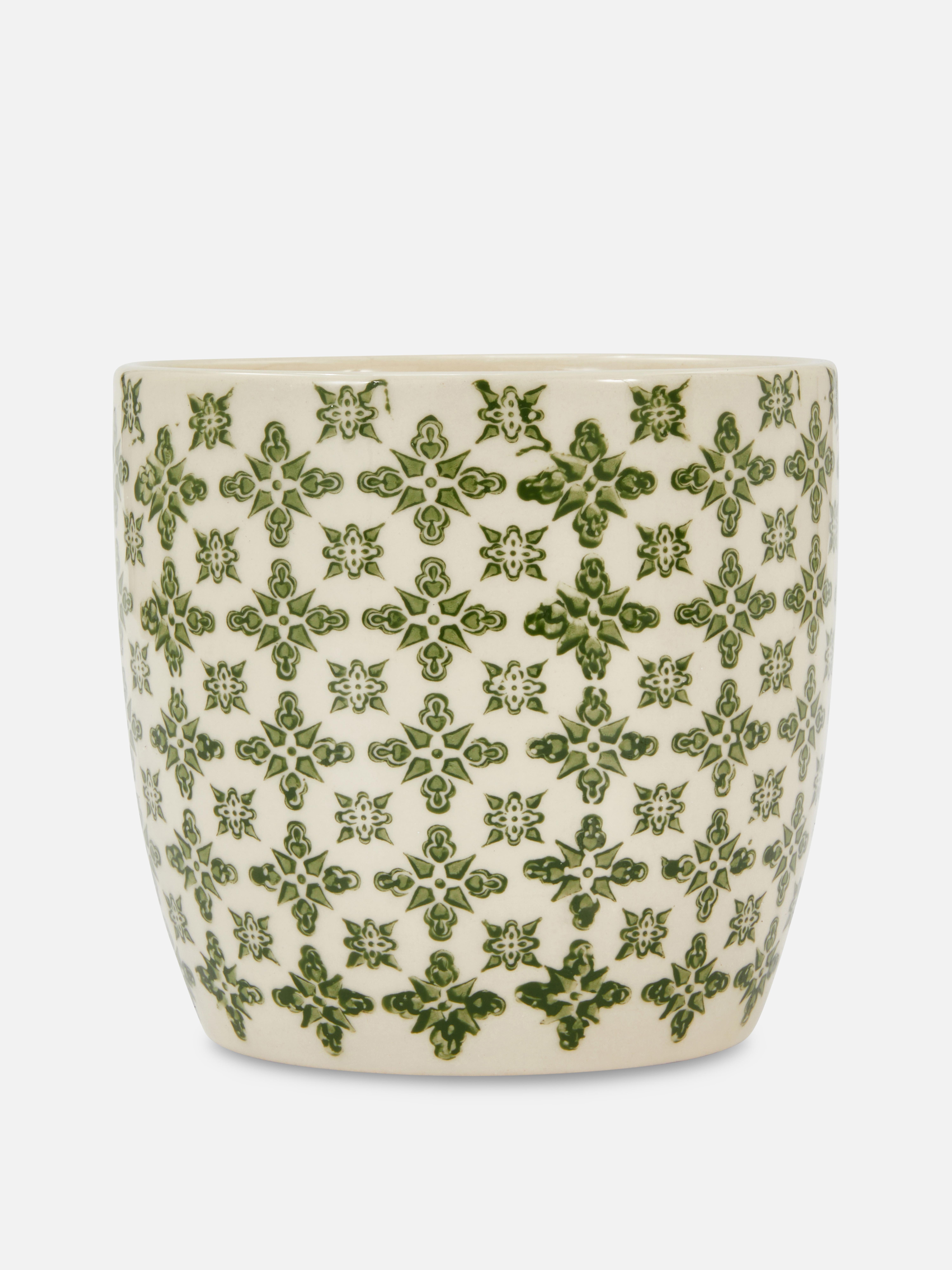 Keramik-Blumentopf mit Kachelmuster