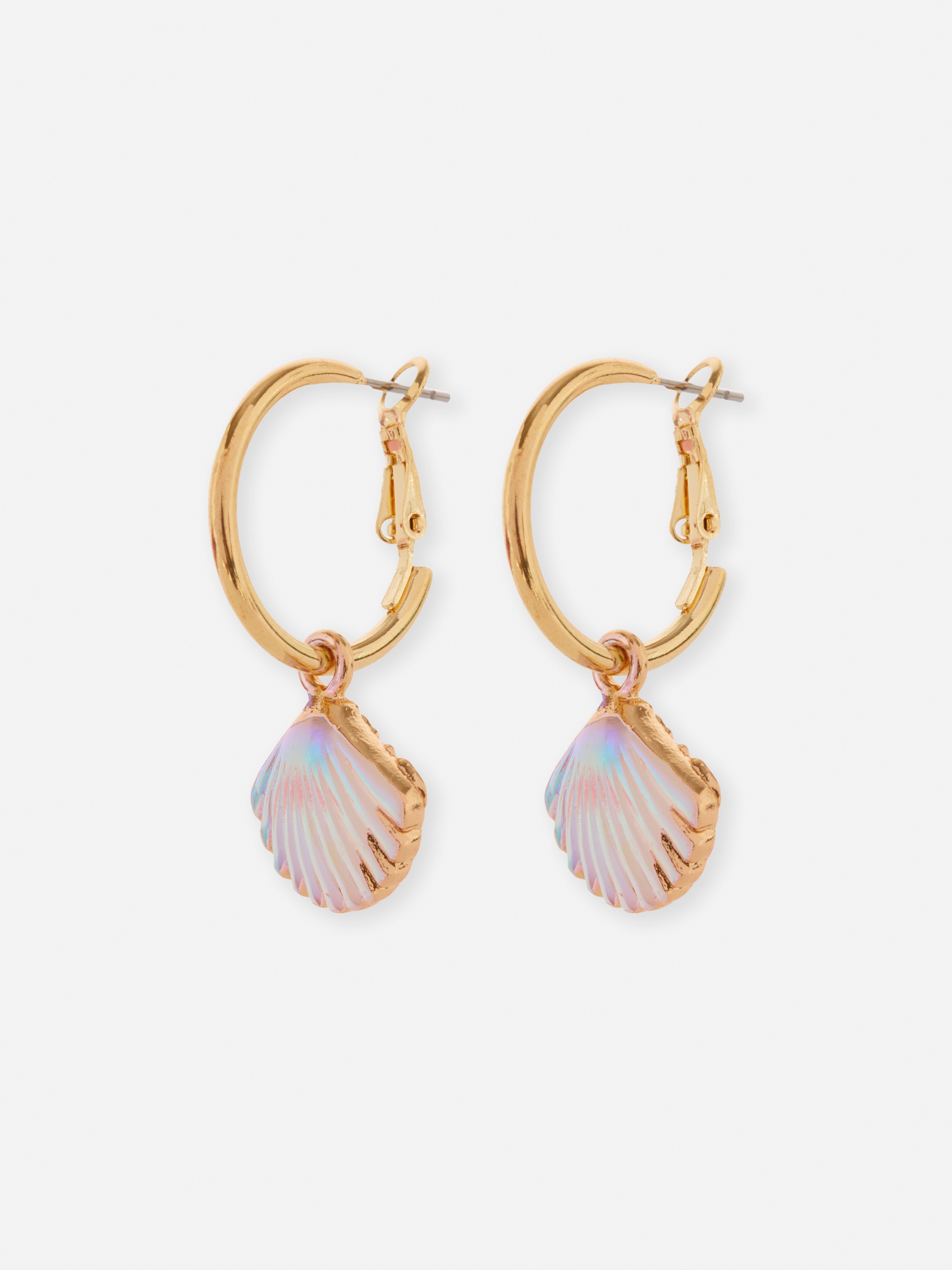Shell Charm Drop Hoop Earrings Penneys