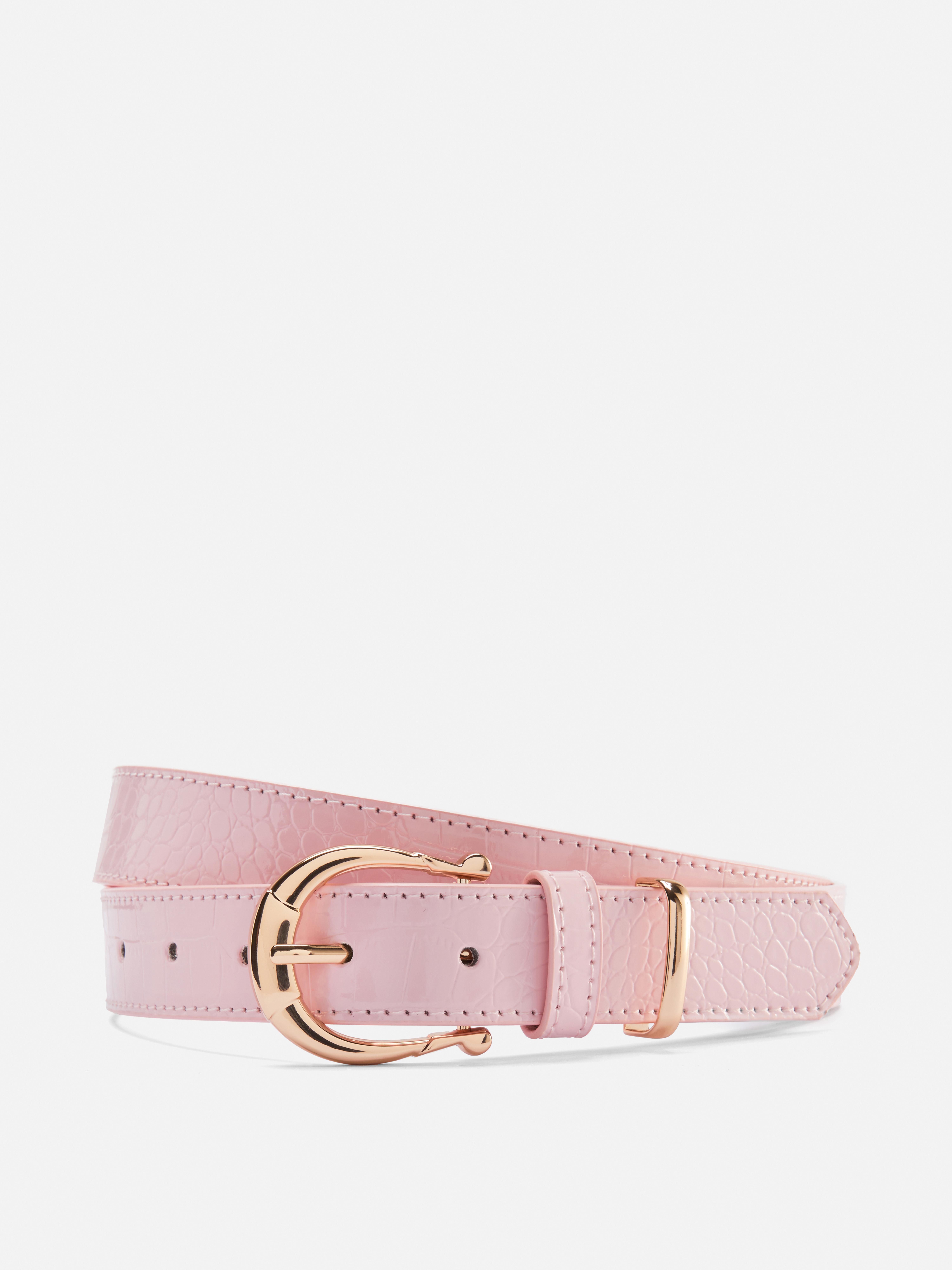 Horseshoe Buckle Belt Pink