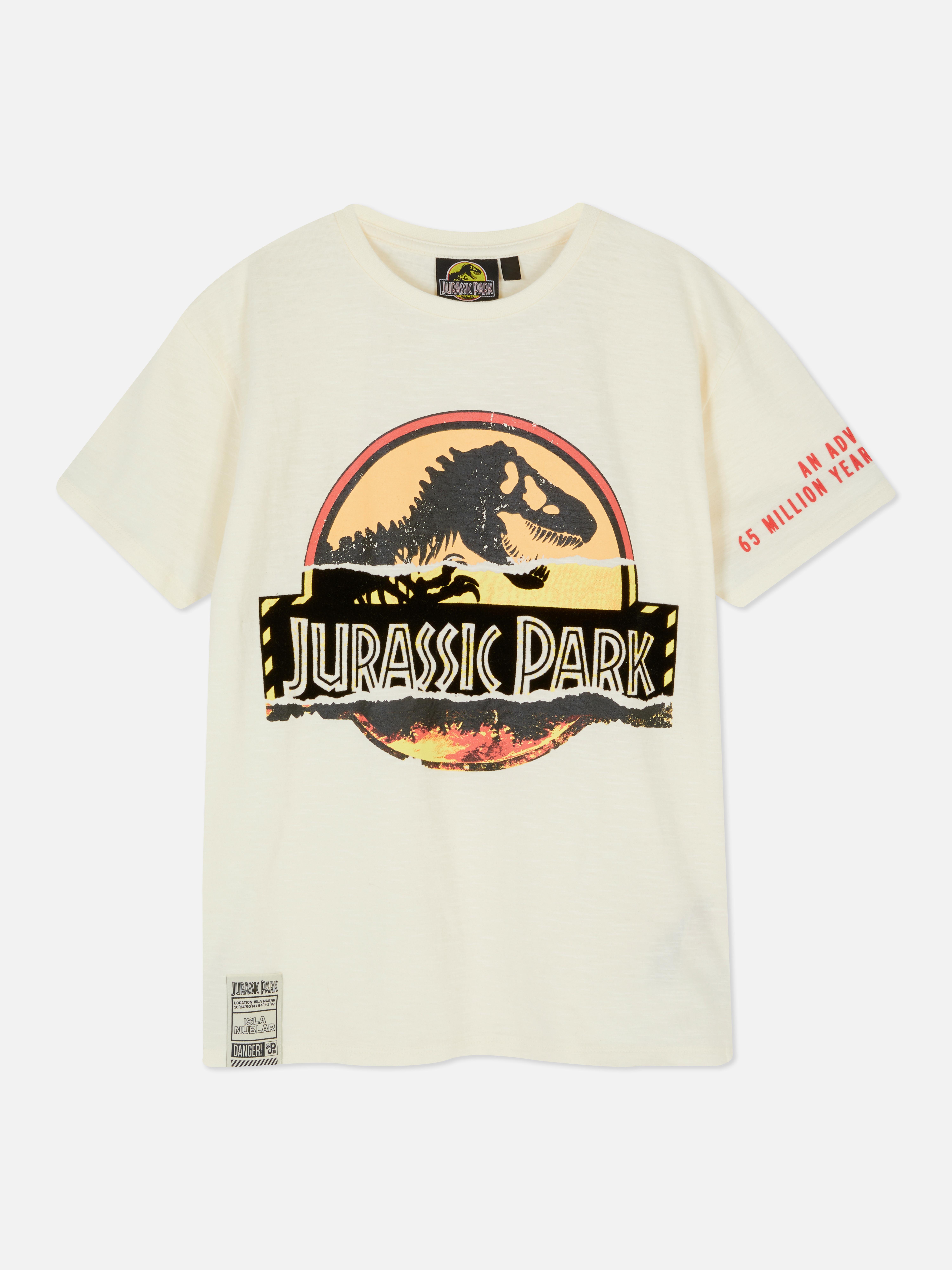 Jurassic Park Print Slub T-Shirt