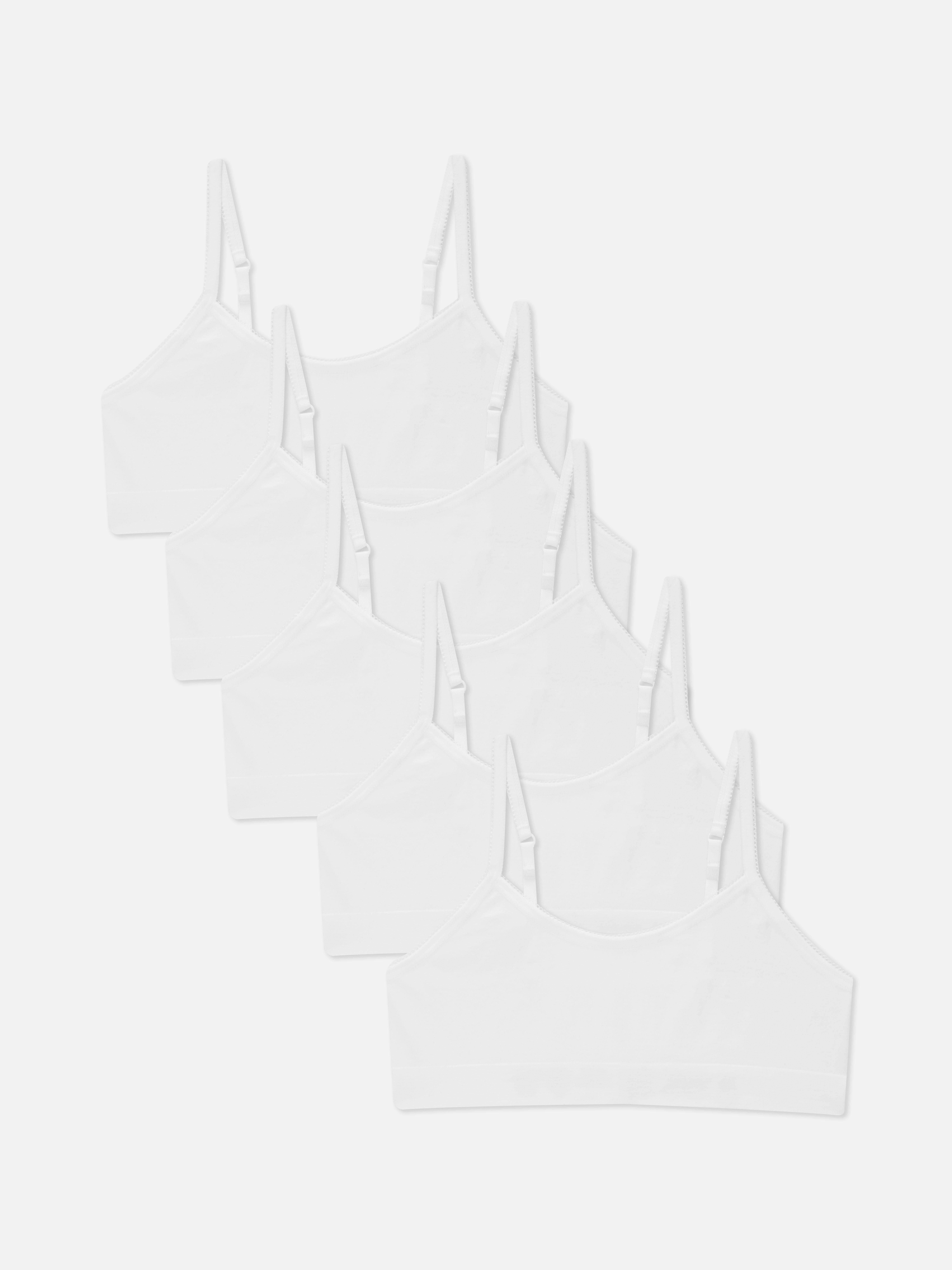 Girls White 5pk Seamfree Camisole Cropped Tops | Primark