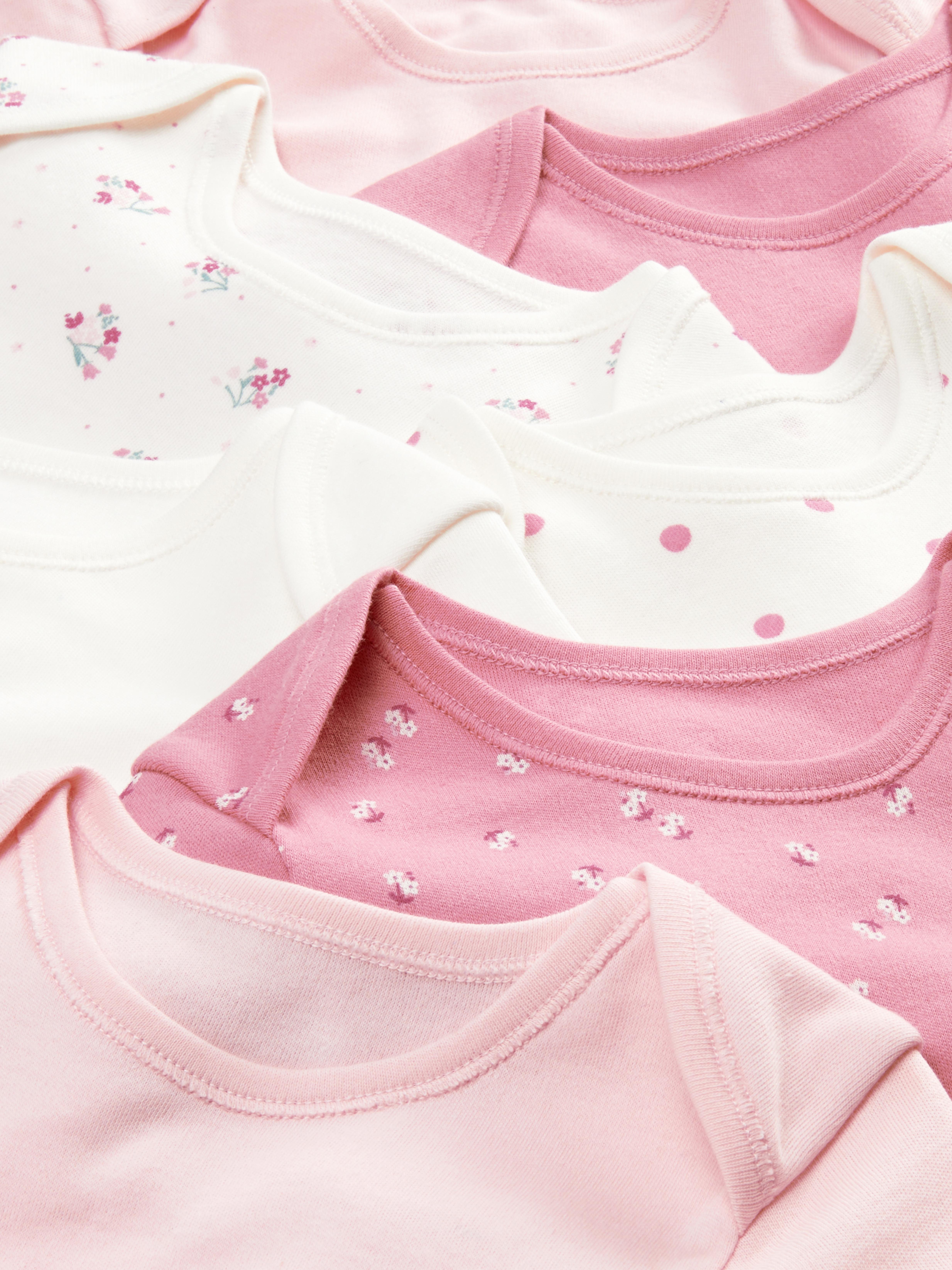 Baby Girls Pink 7-Pack Floral Bodysuits | Primark