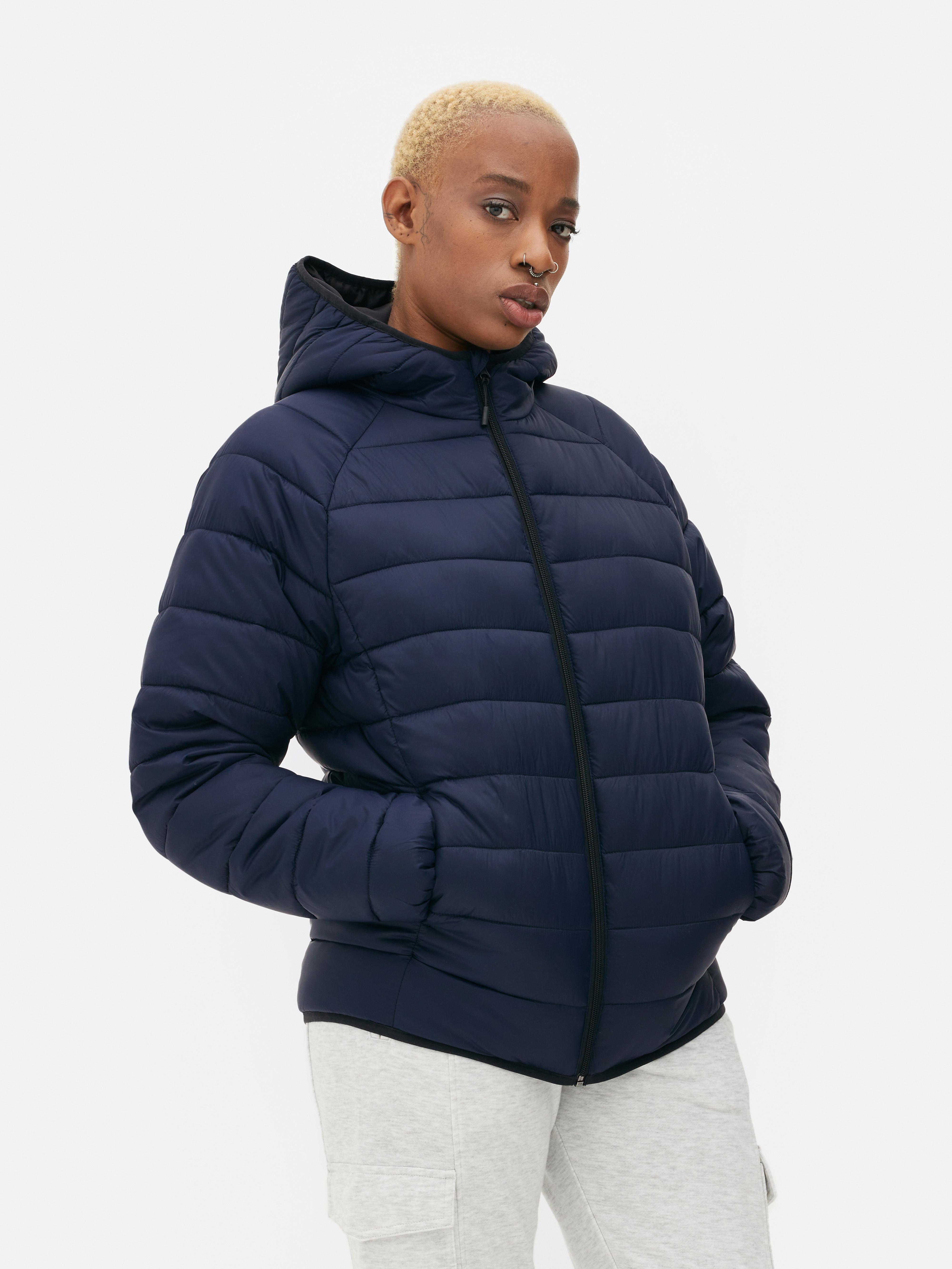 Men s Navy Essential Hooded Puffer Jacket Primark