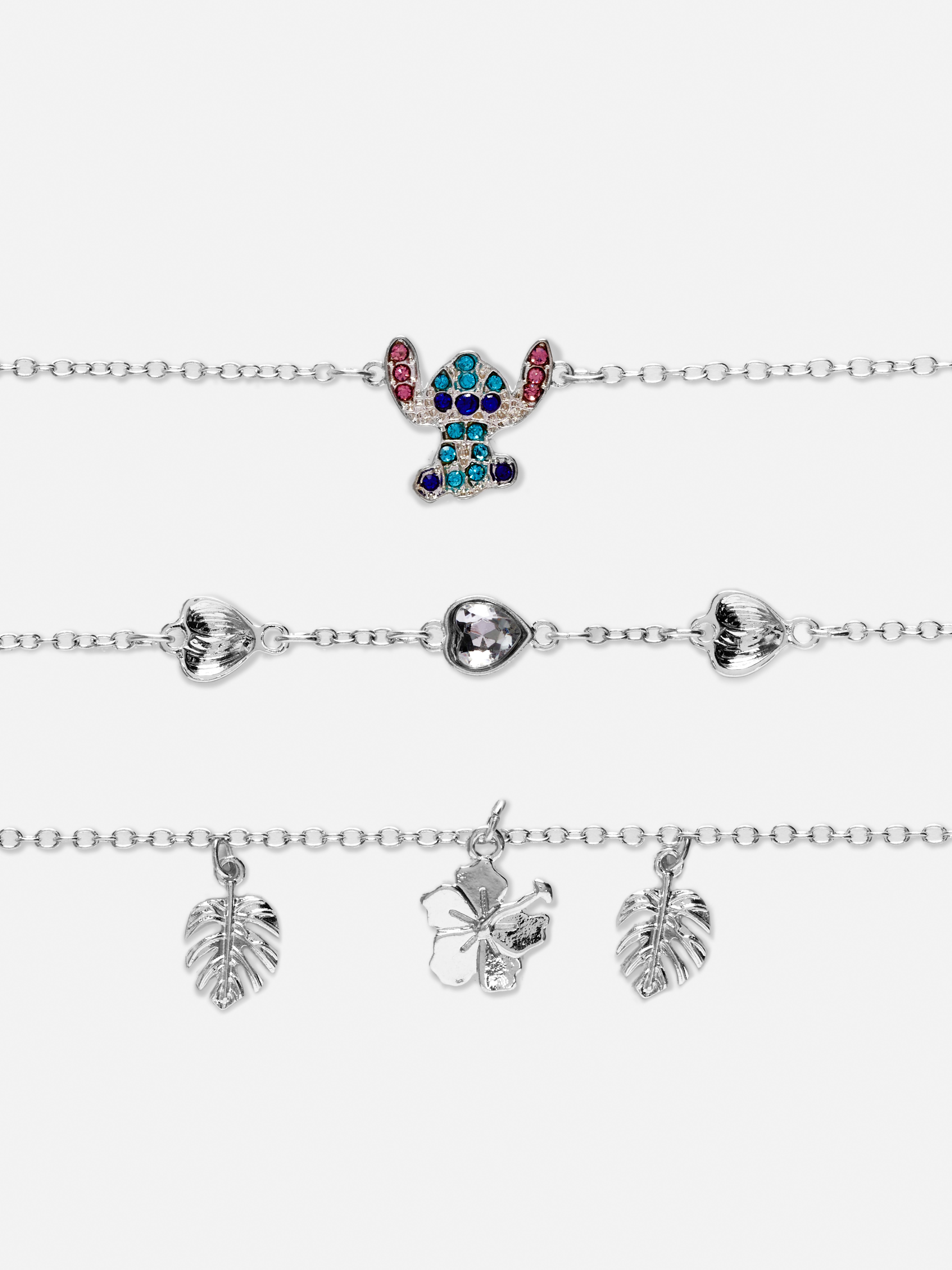 3-Pack Disney's Lilo & Stitch Charm Bracelets