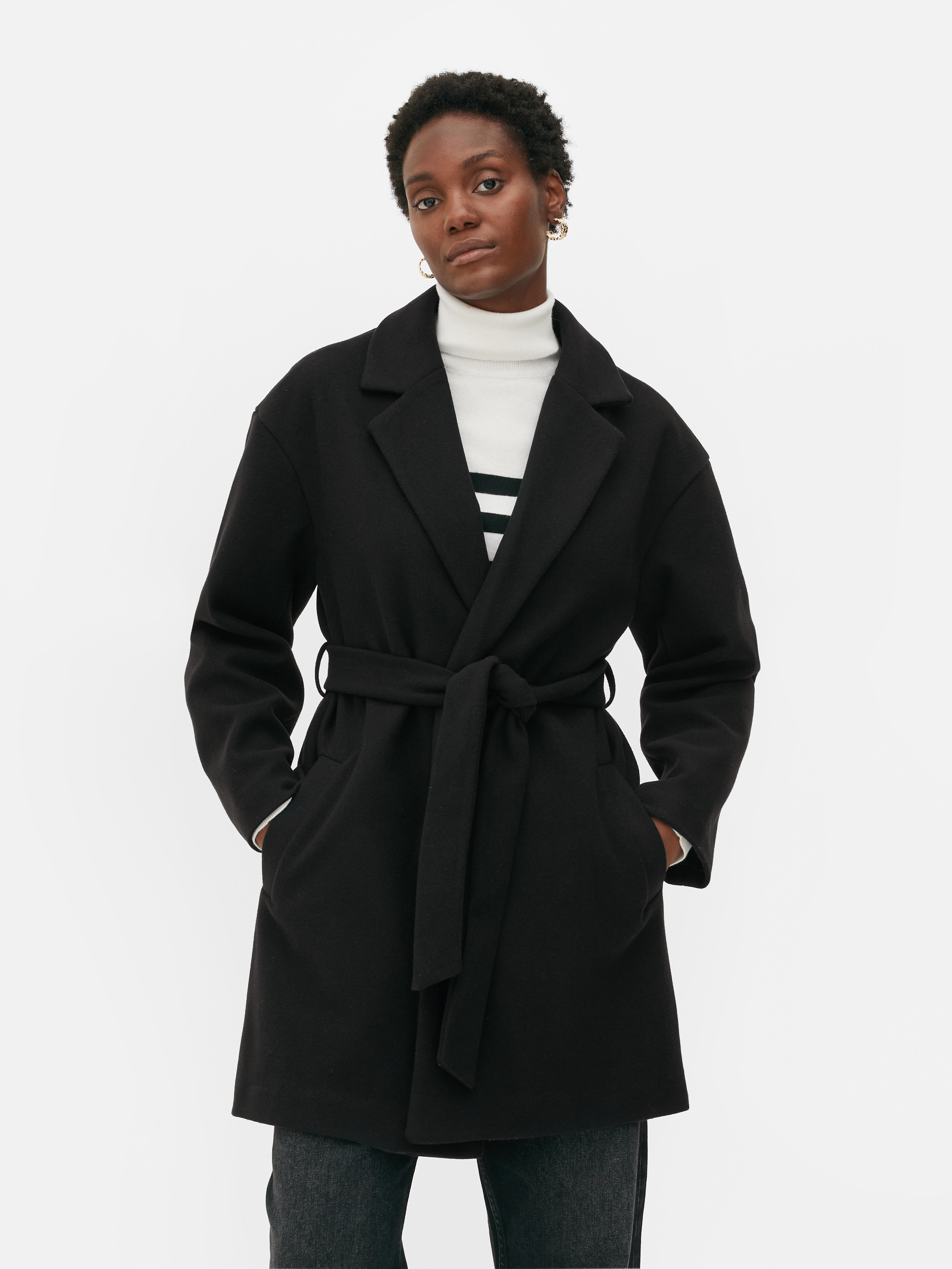 Black cape coat primark online