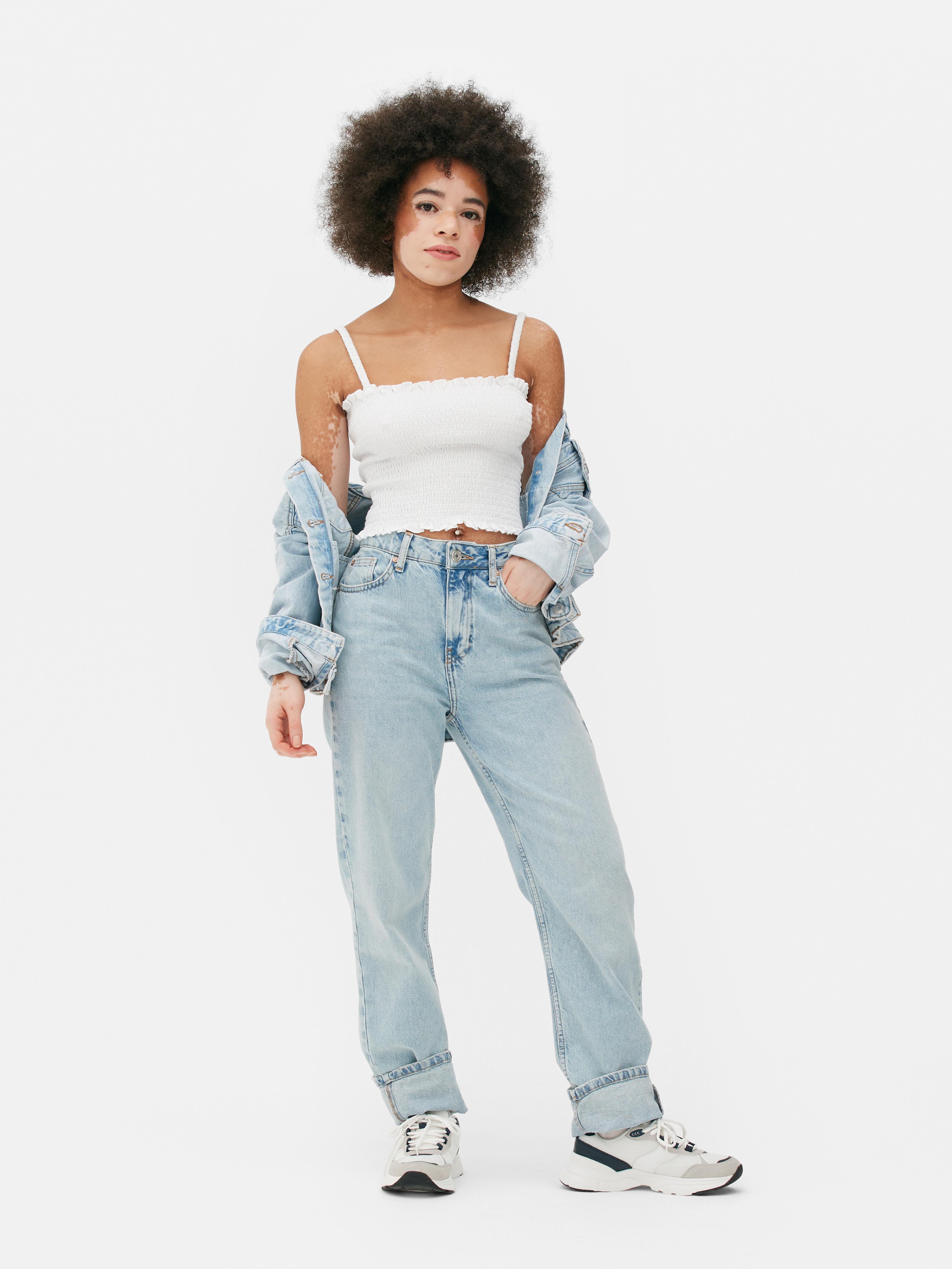Shirred Cropped Cami Top