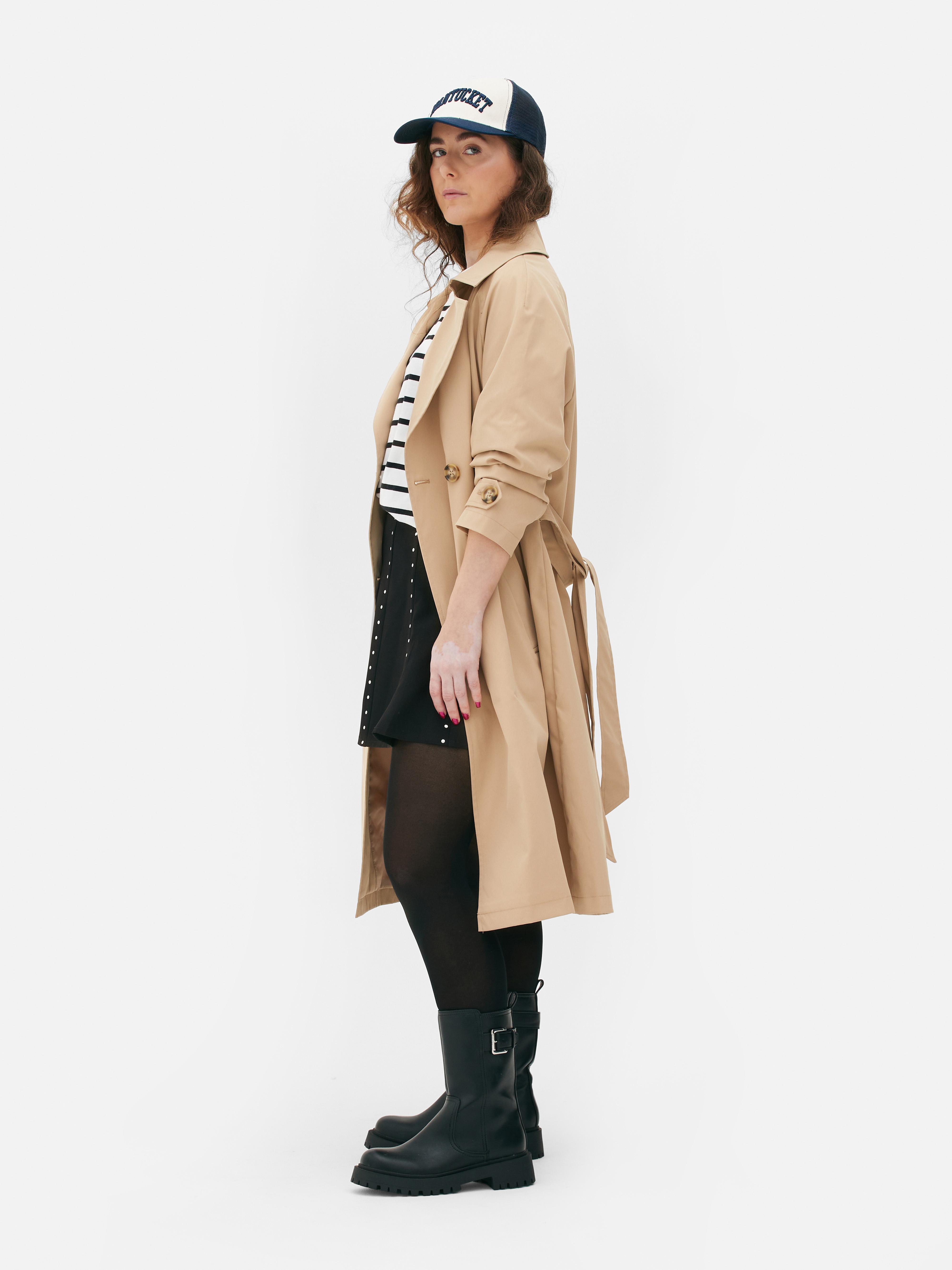 Trenchcoat met dubbele rij knopen