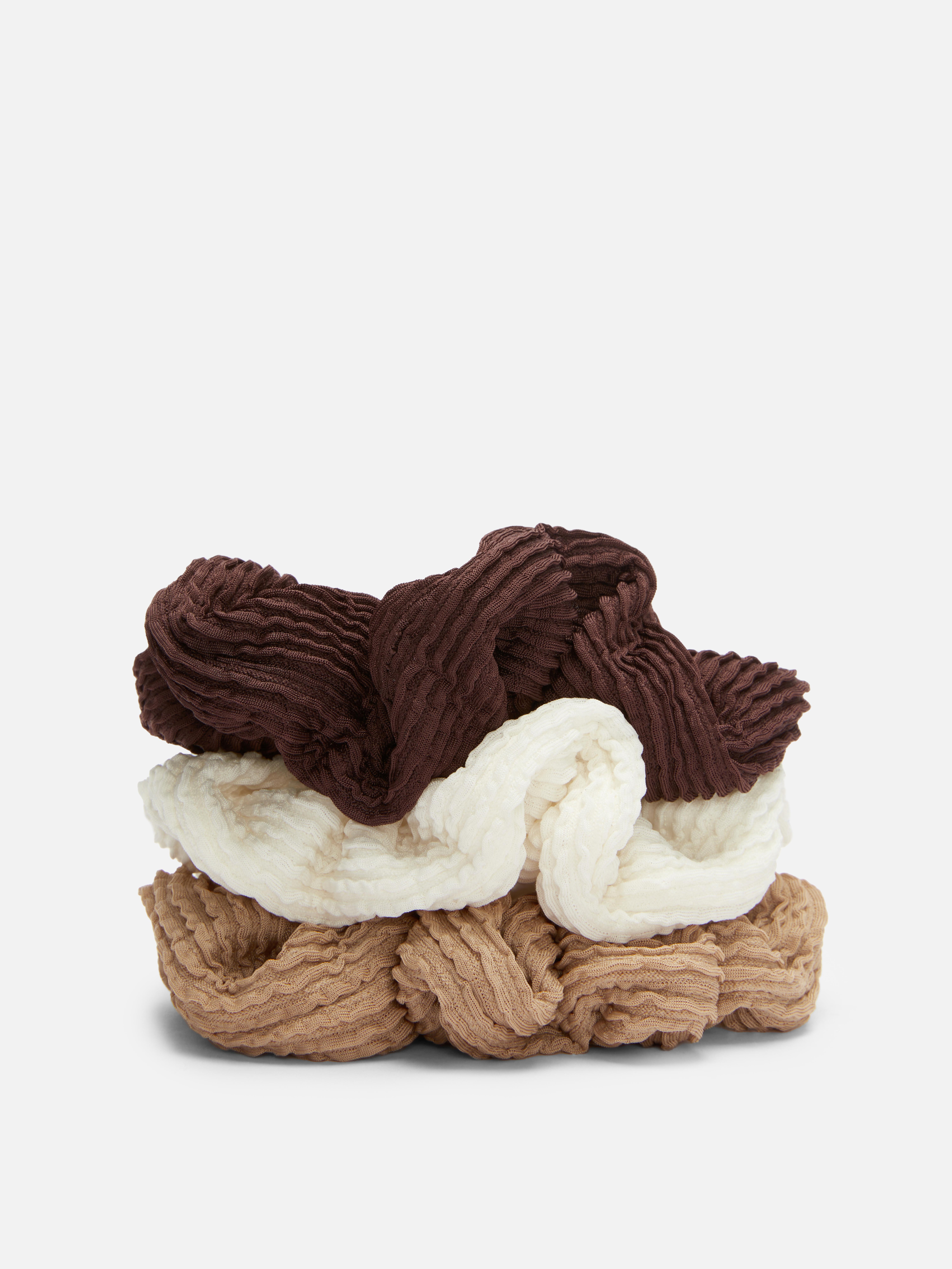 3-Pack Textured Scrunchies