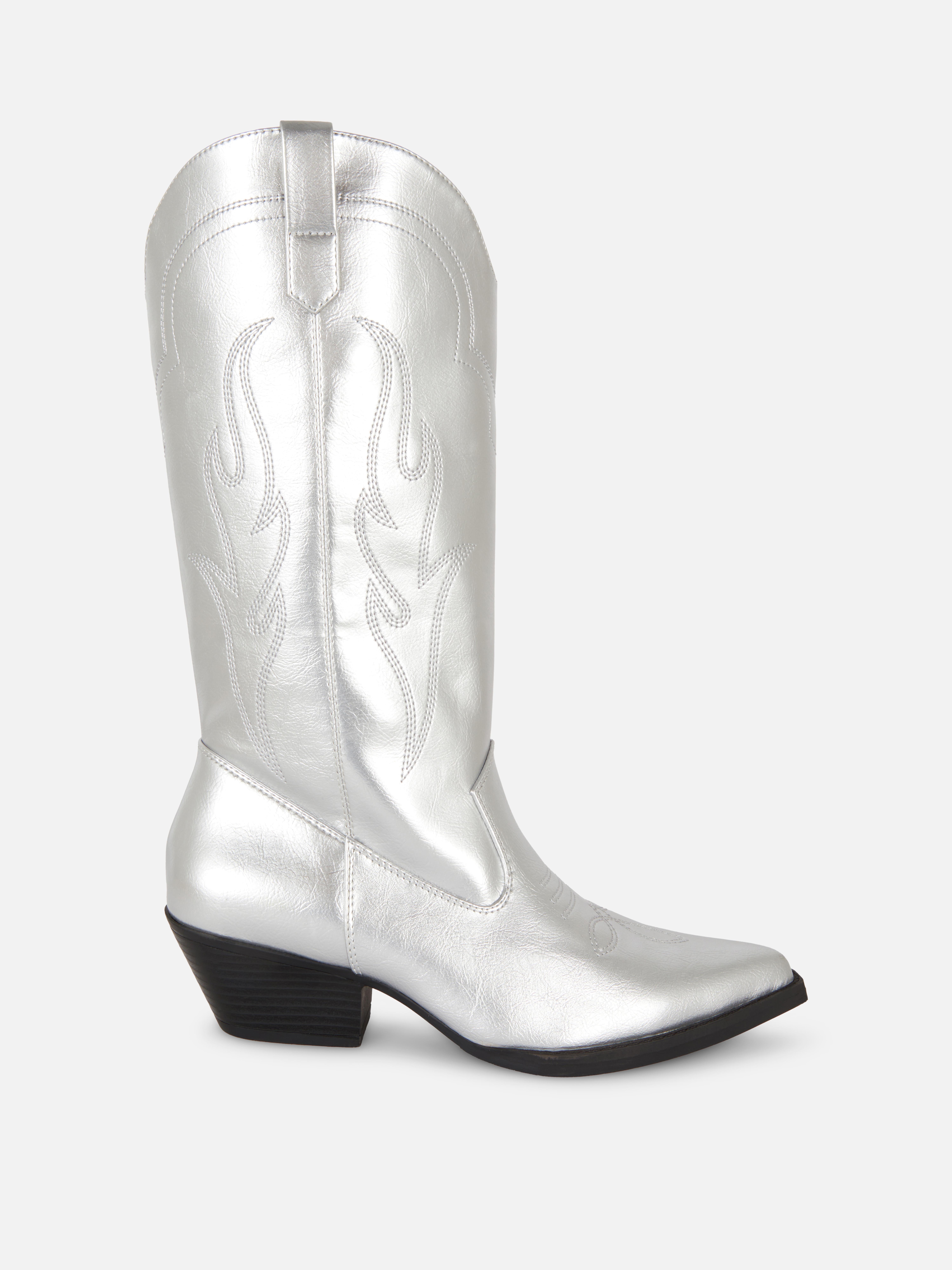 Faux Leather Cowboy Boots