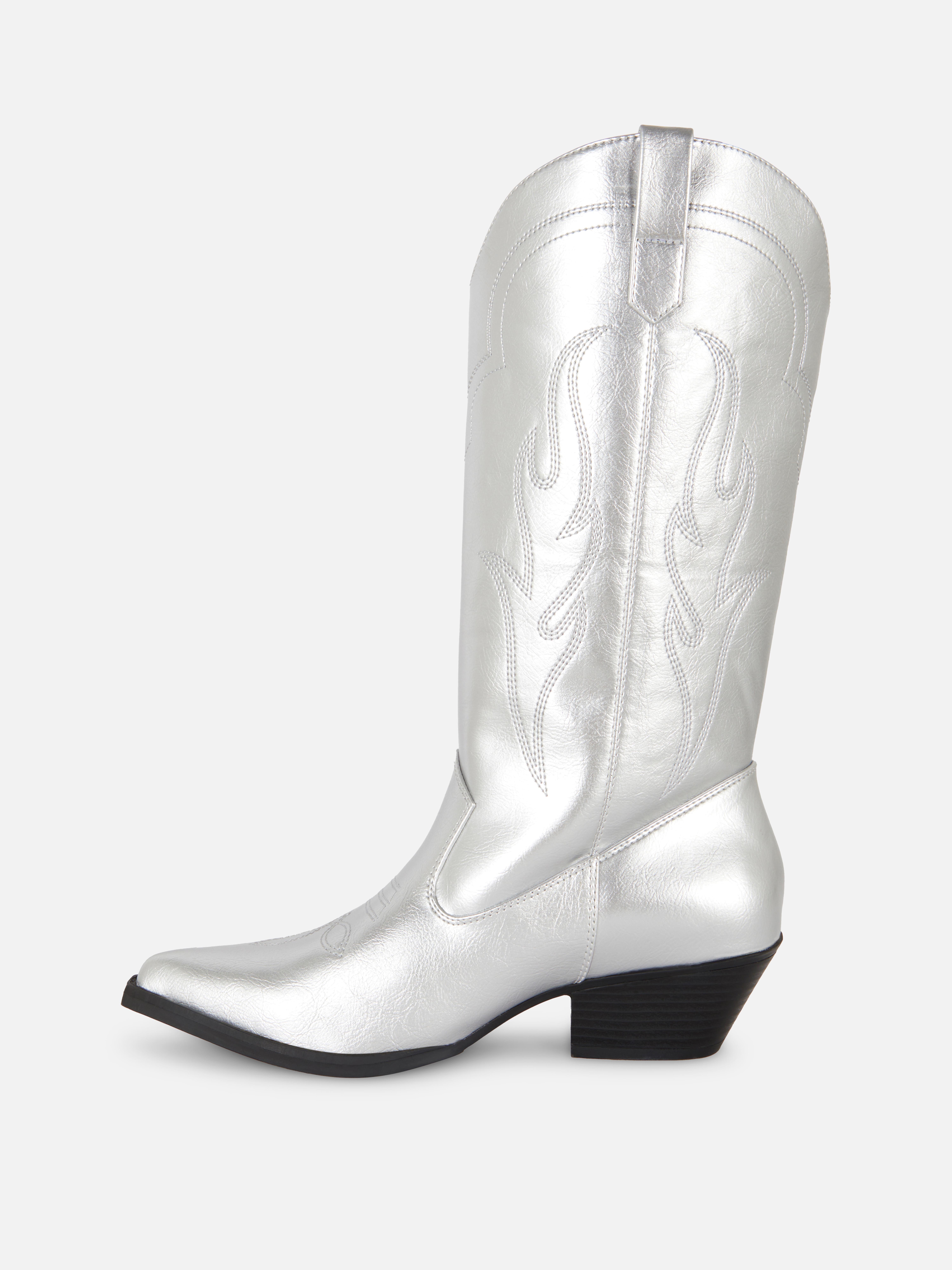 Faux Leather Cowboy Boots