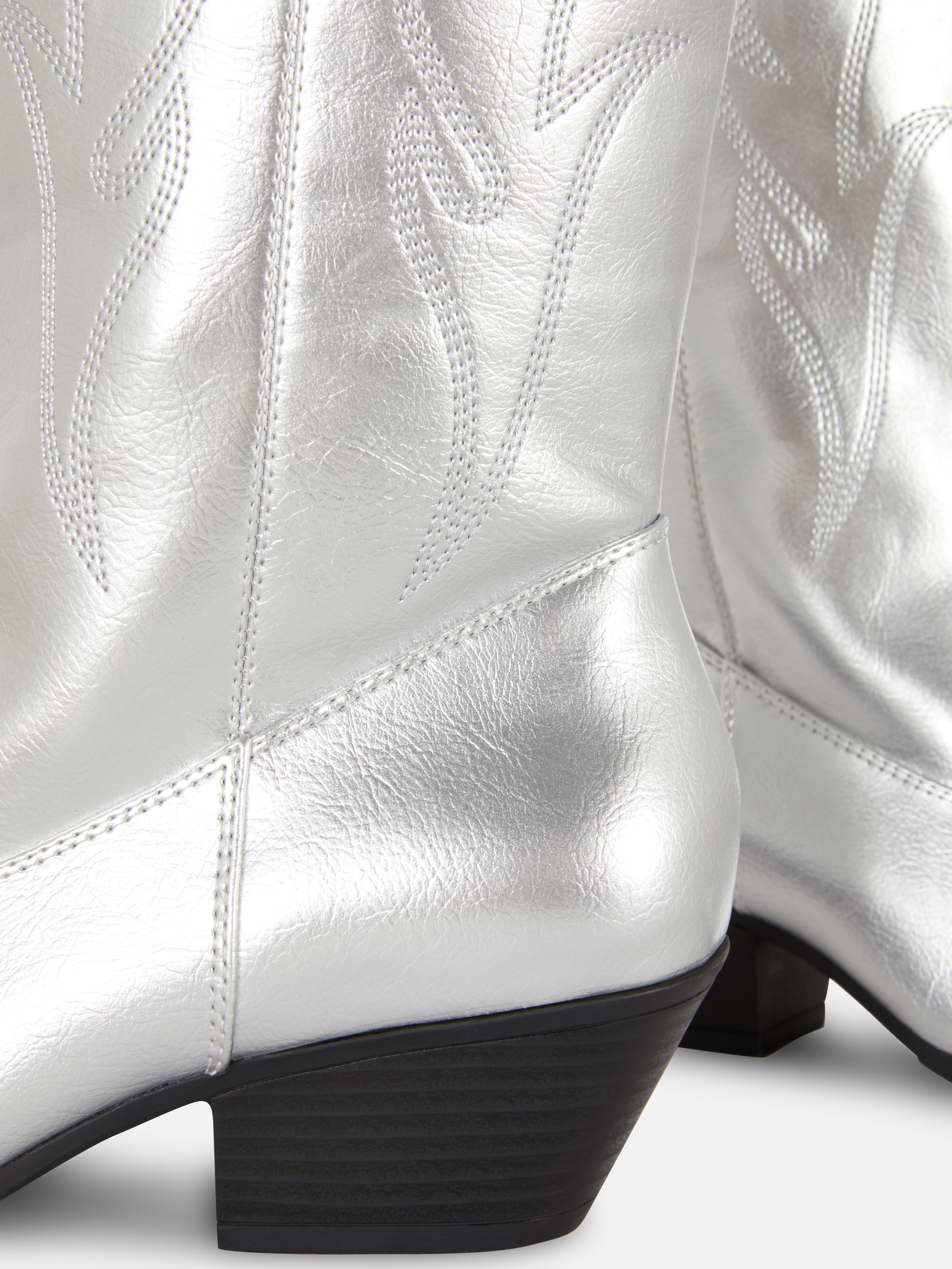 Faux Leather Cowboy Boots