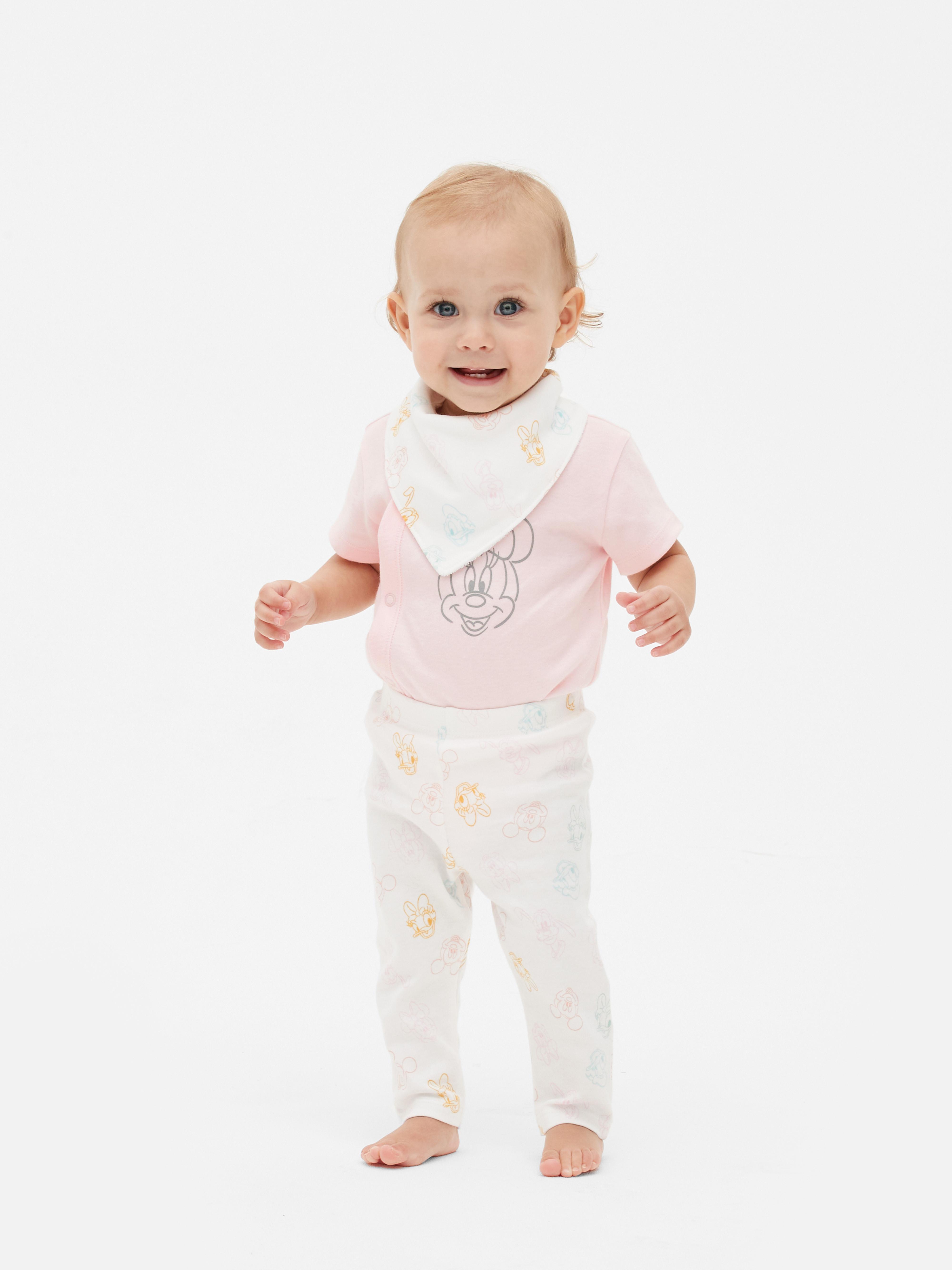 Ensemble en coton bonnet + body + pantalon imprimé Mickey Disney