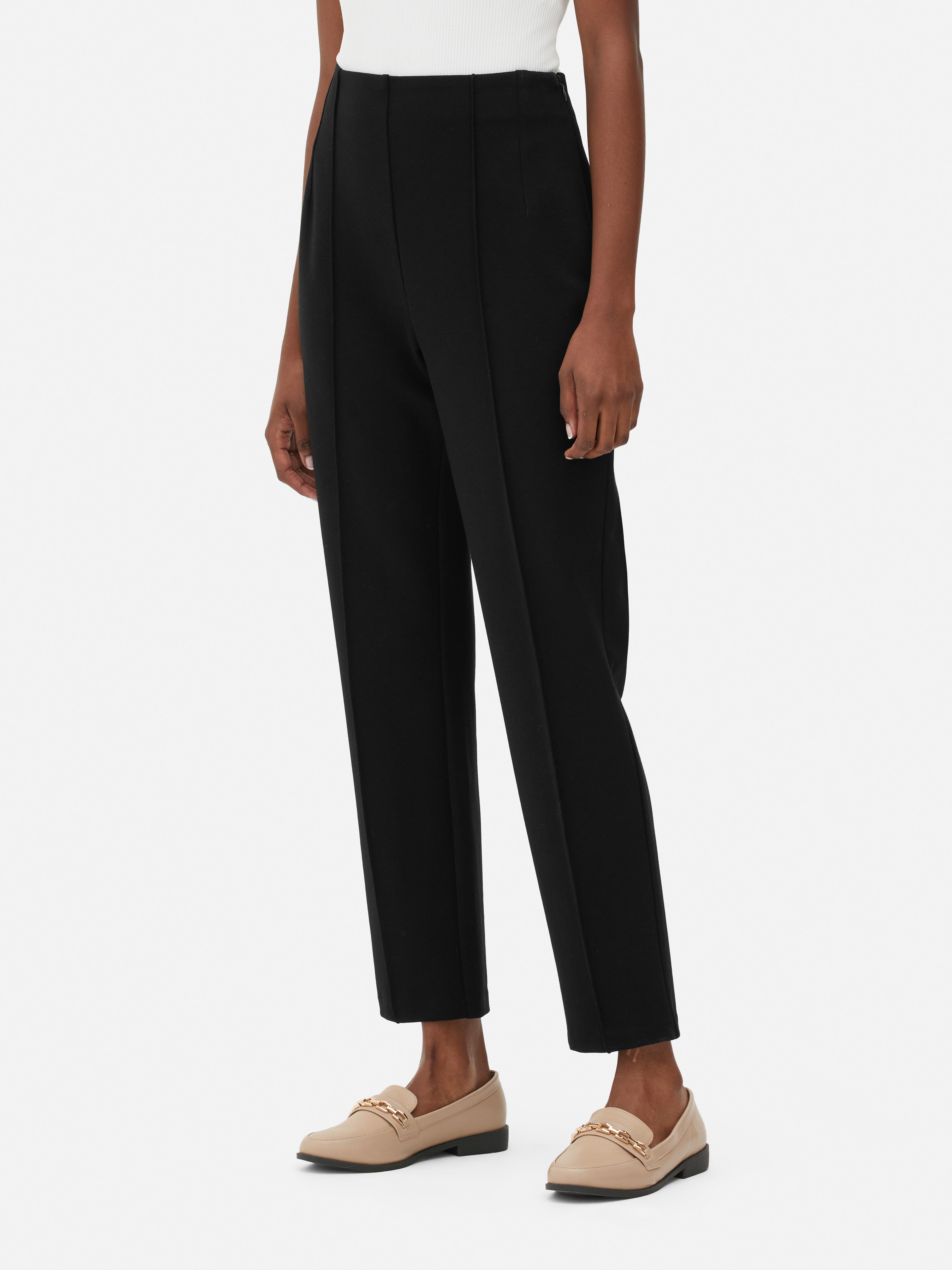 Womens Black Ponte Tapered Trousers | Primark