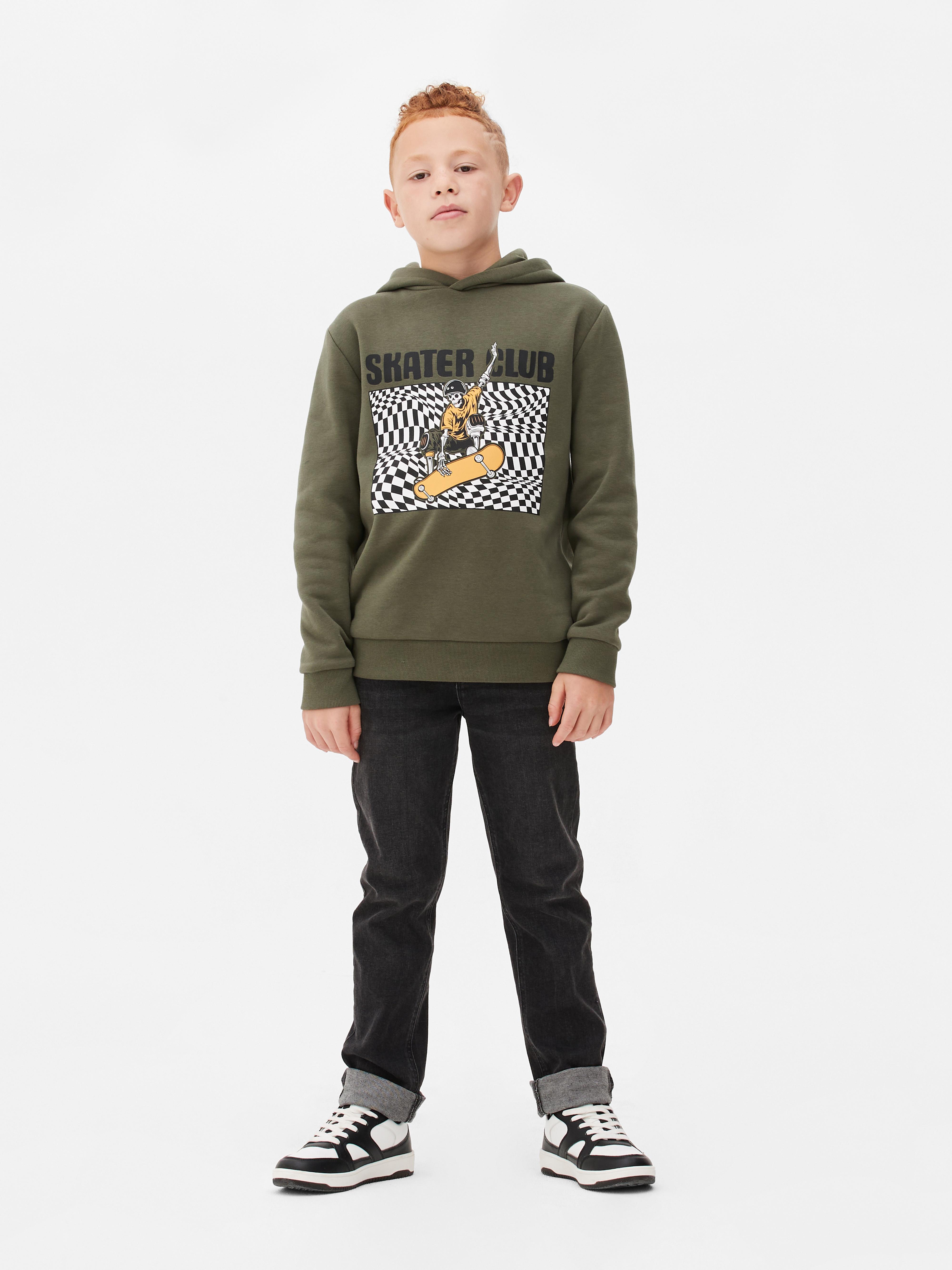 Boys Khaki Graphic Front Hoodie | Primark