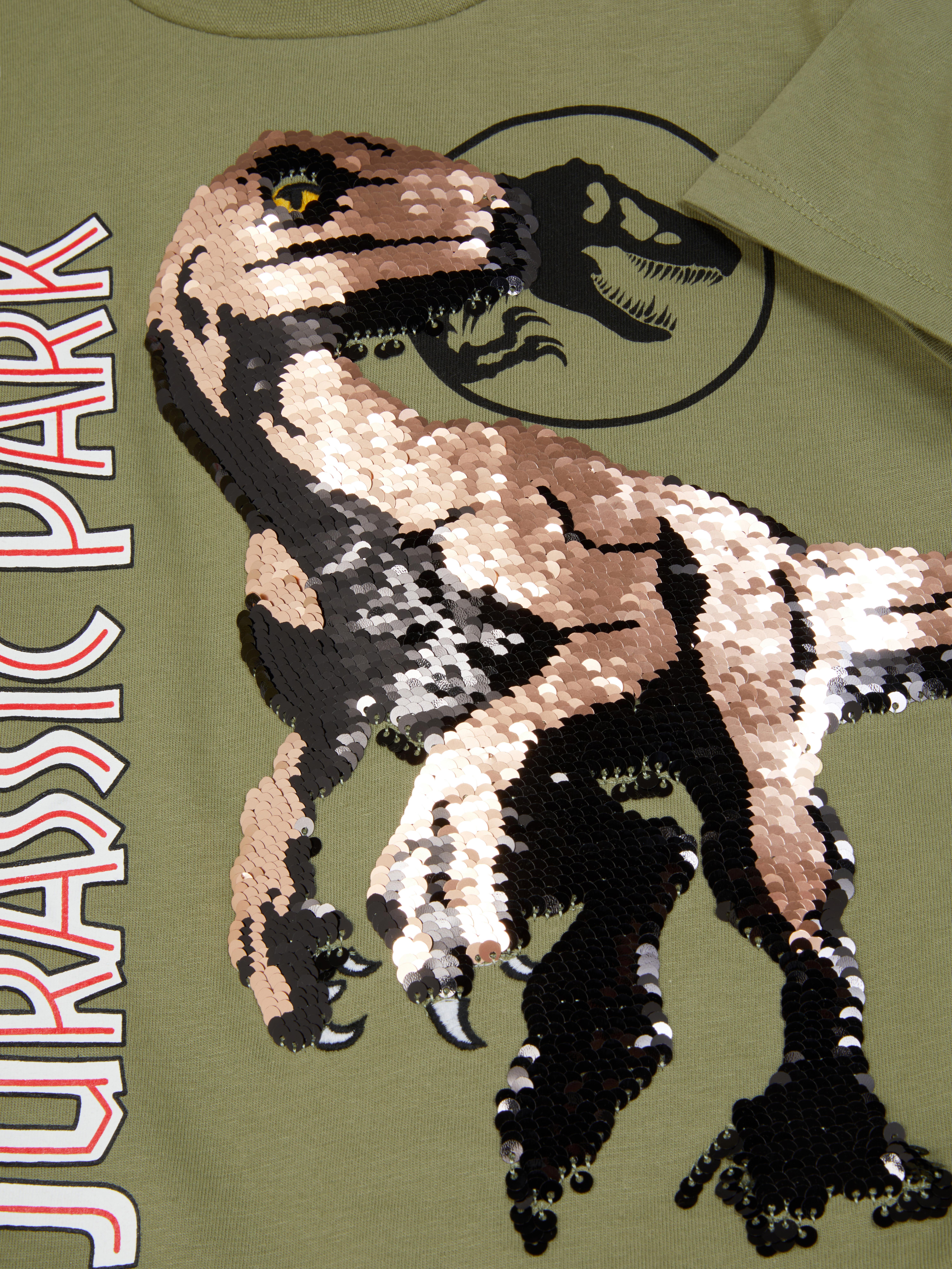 „Jurassic Park Dinosaur“ Pailletten T Shirt