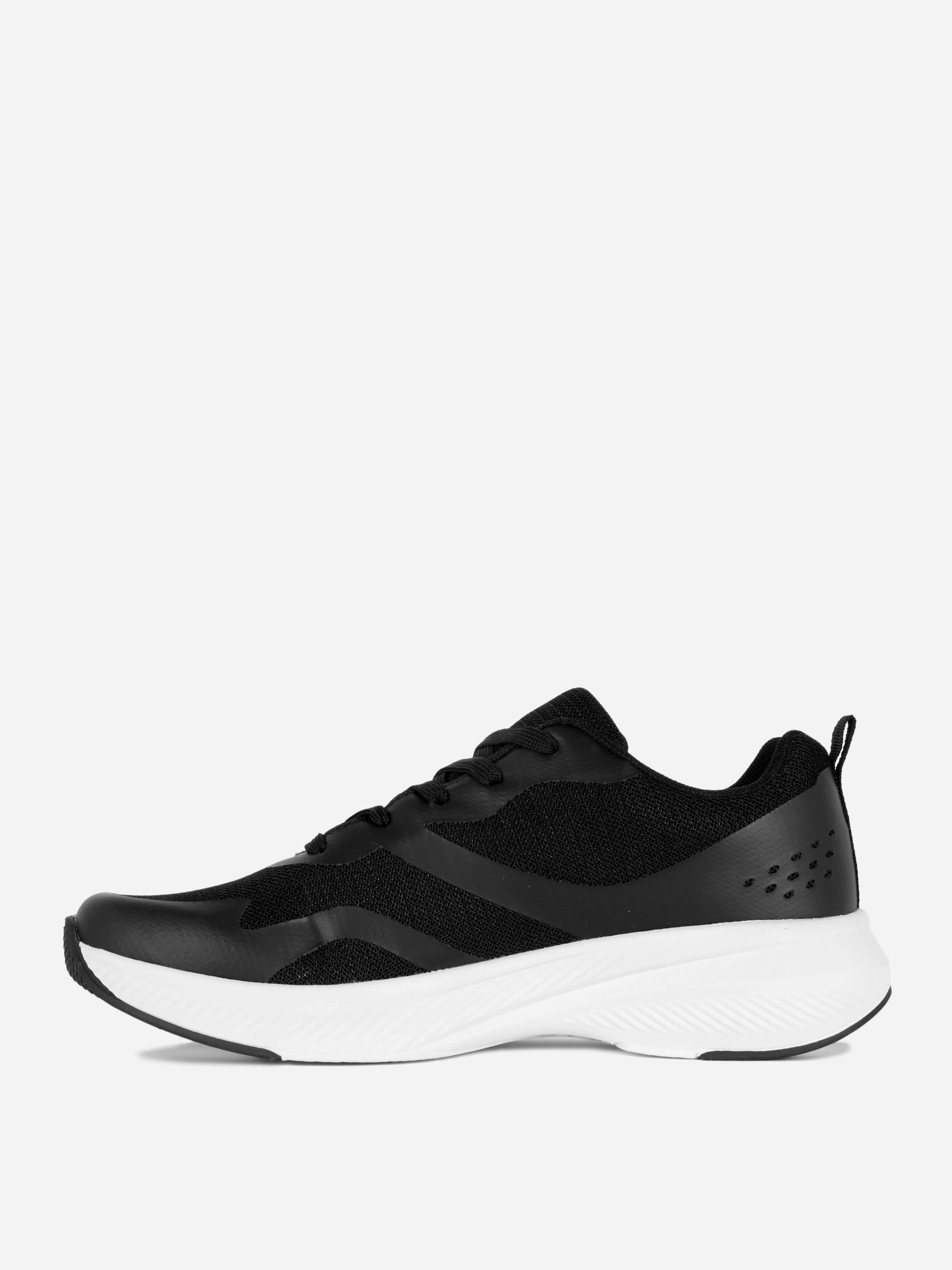 Womens Black/White Lace-up Sports Trainers | Primark