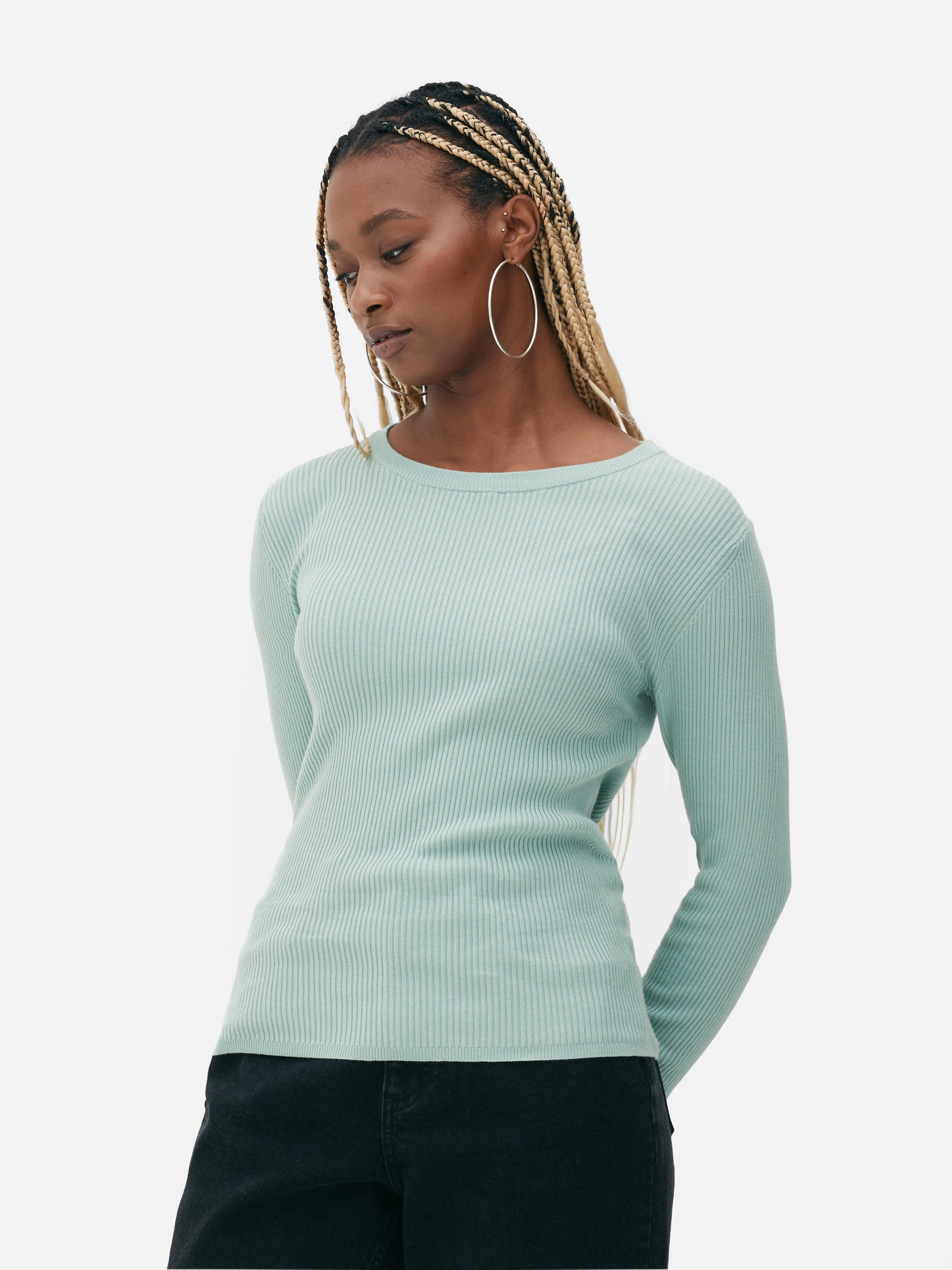 Green ribbed outlet jumper