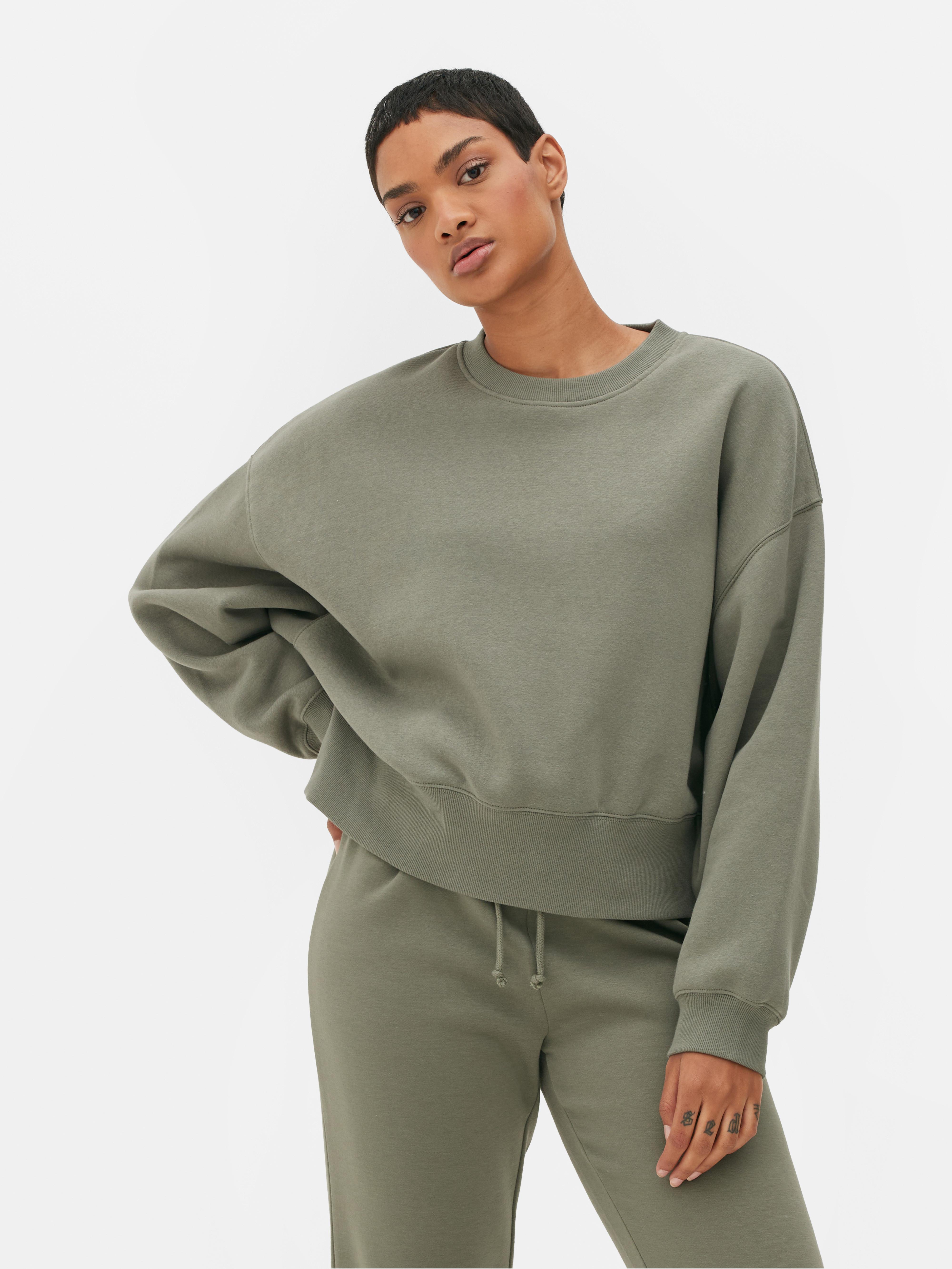 Olive crew neck outlet sweatshirt