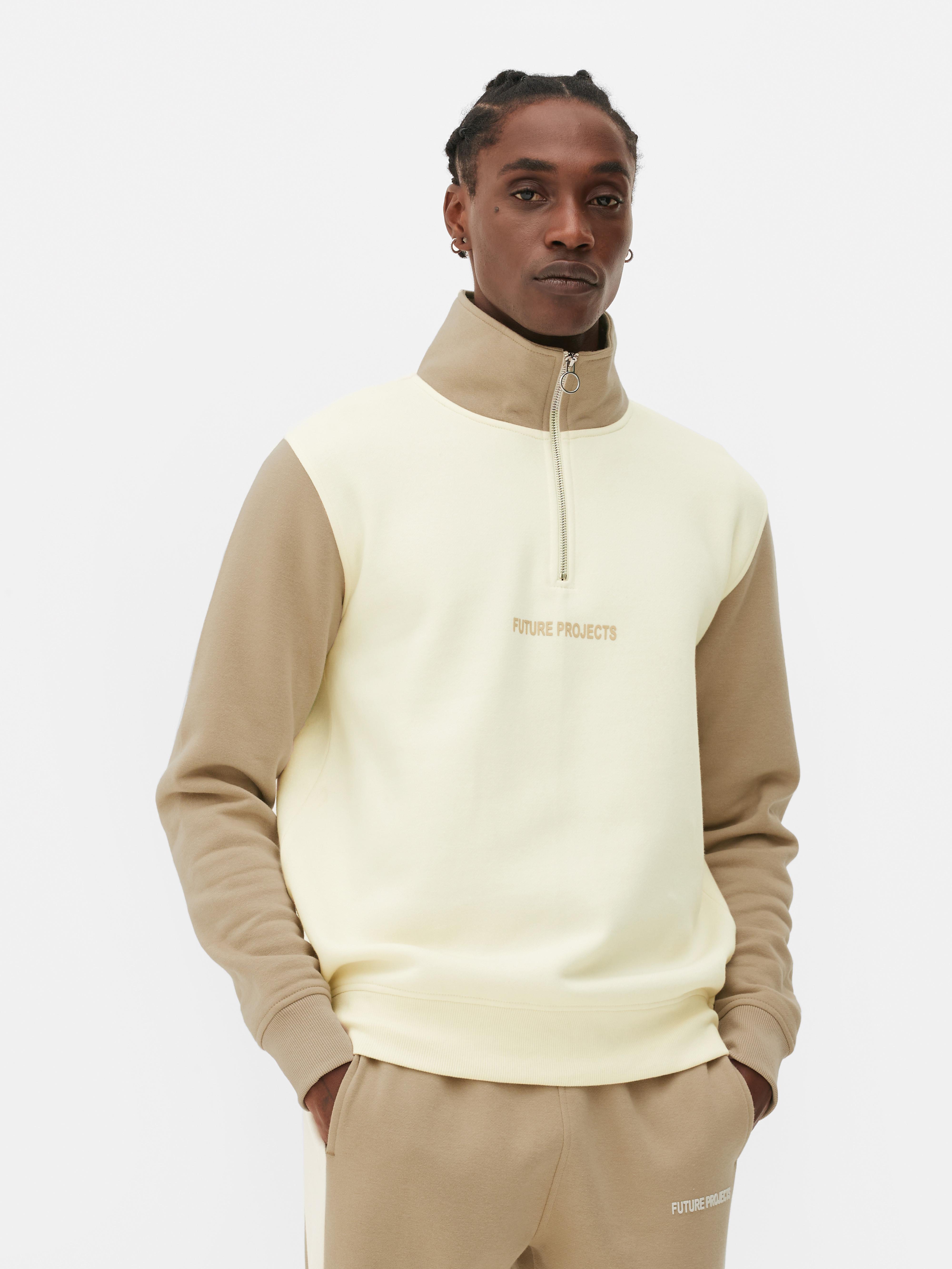 Two-Tone Quarter Zip Sweatshirt