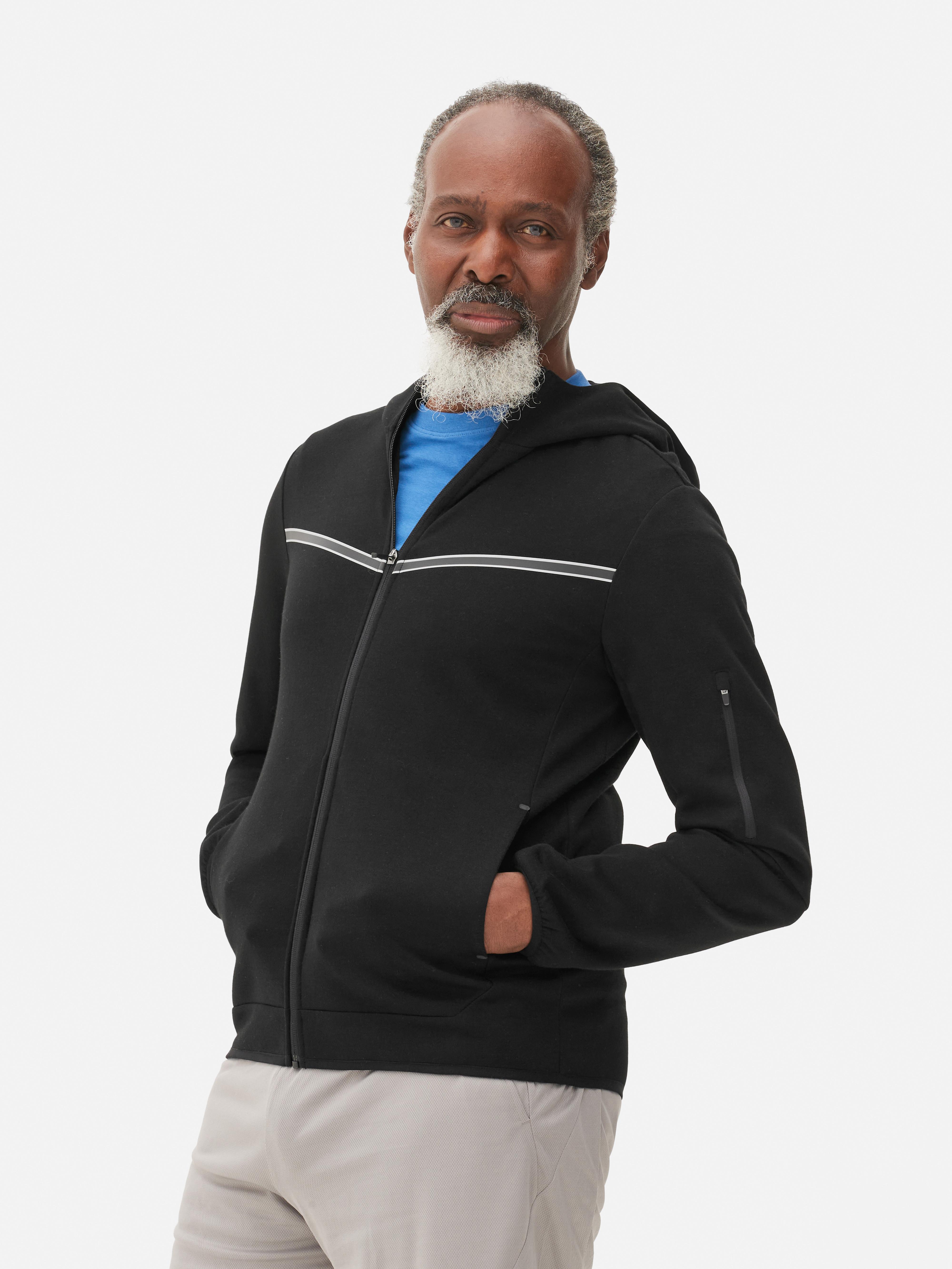 Black zip up store active jacket