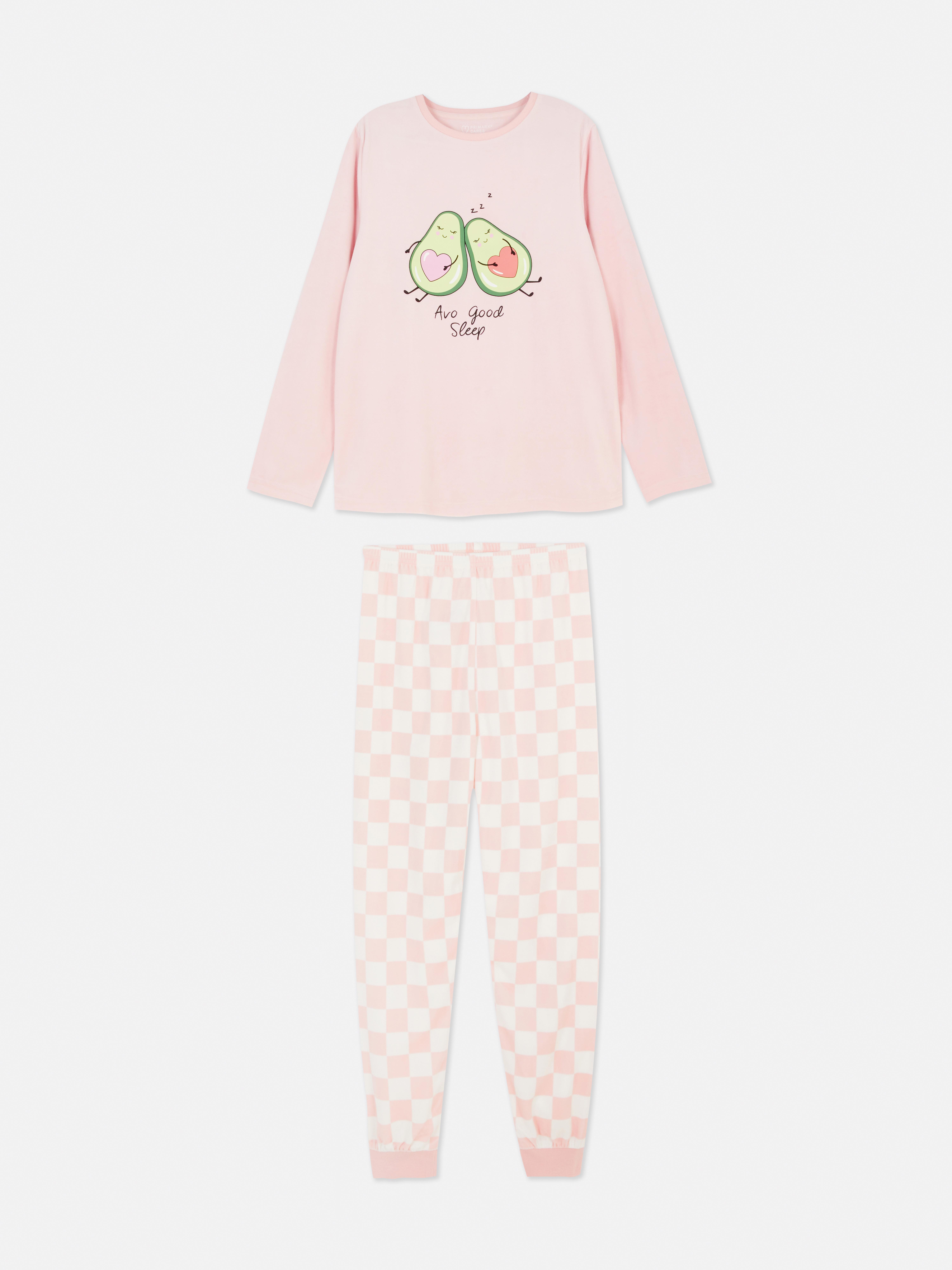 Pijamale din velur în carouri avocado