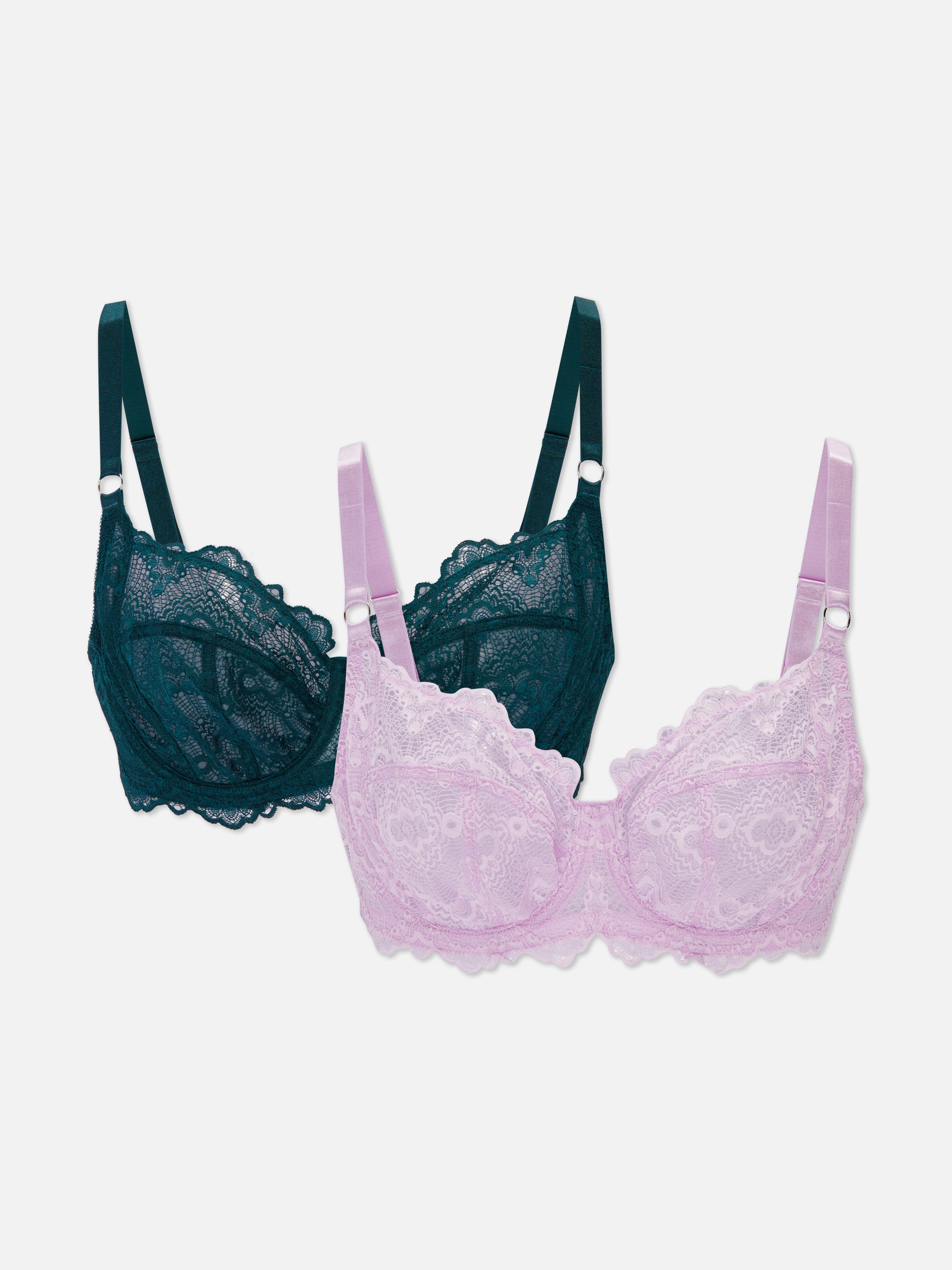 2-Pack D-G Non-Padded Lace Full Cup Bras