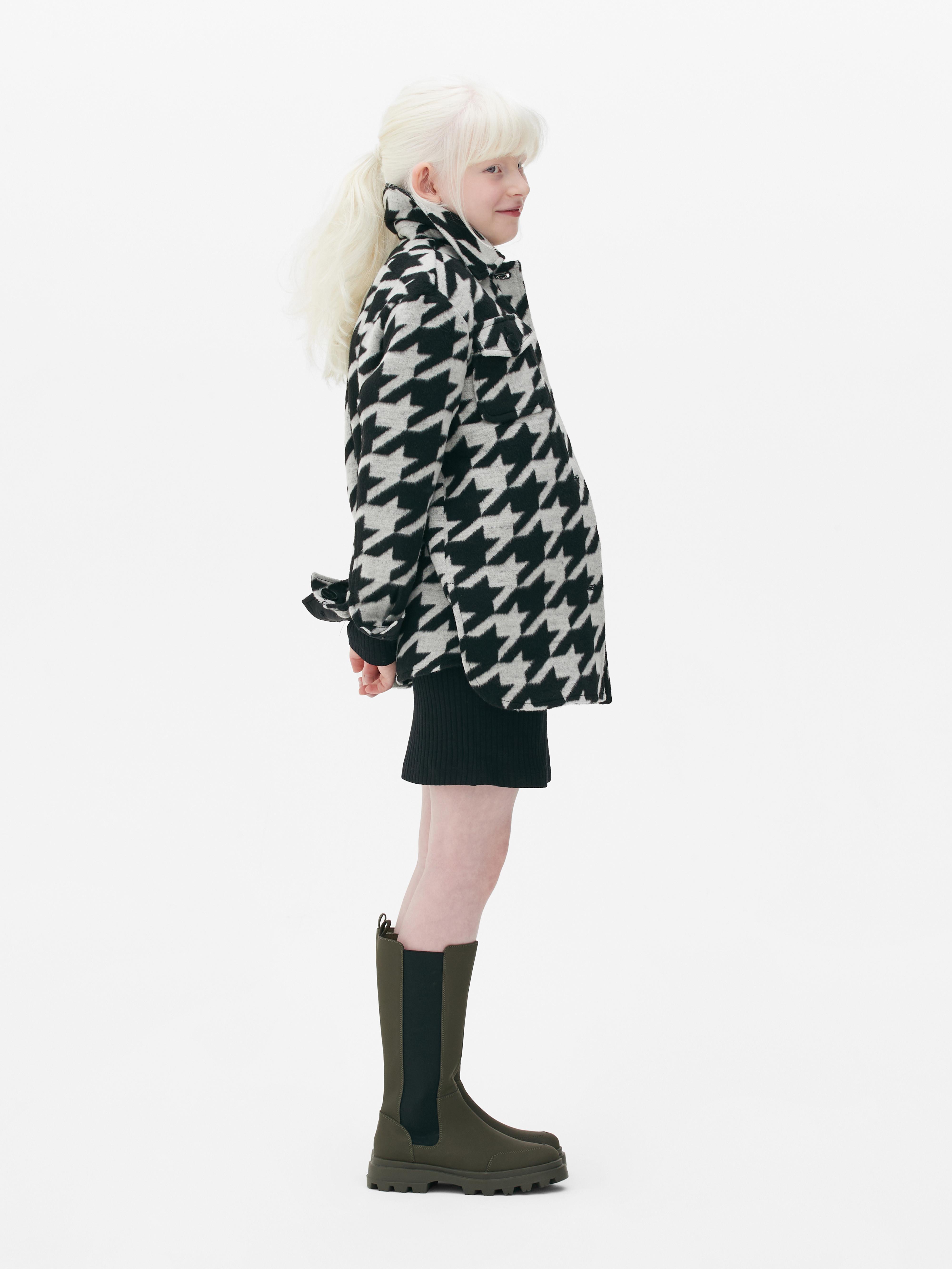 Houndstooth Check Shacket