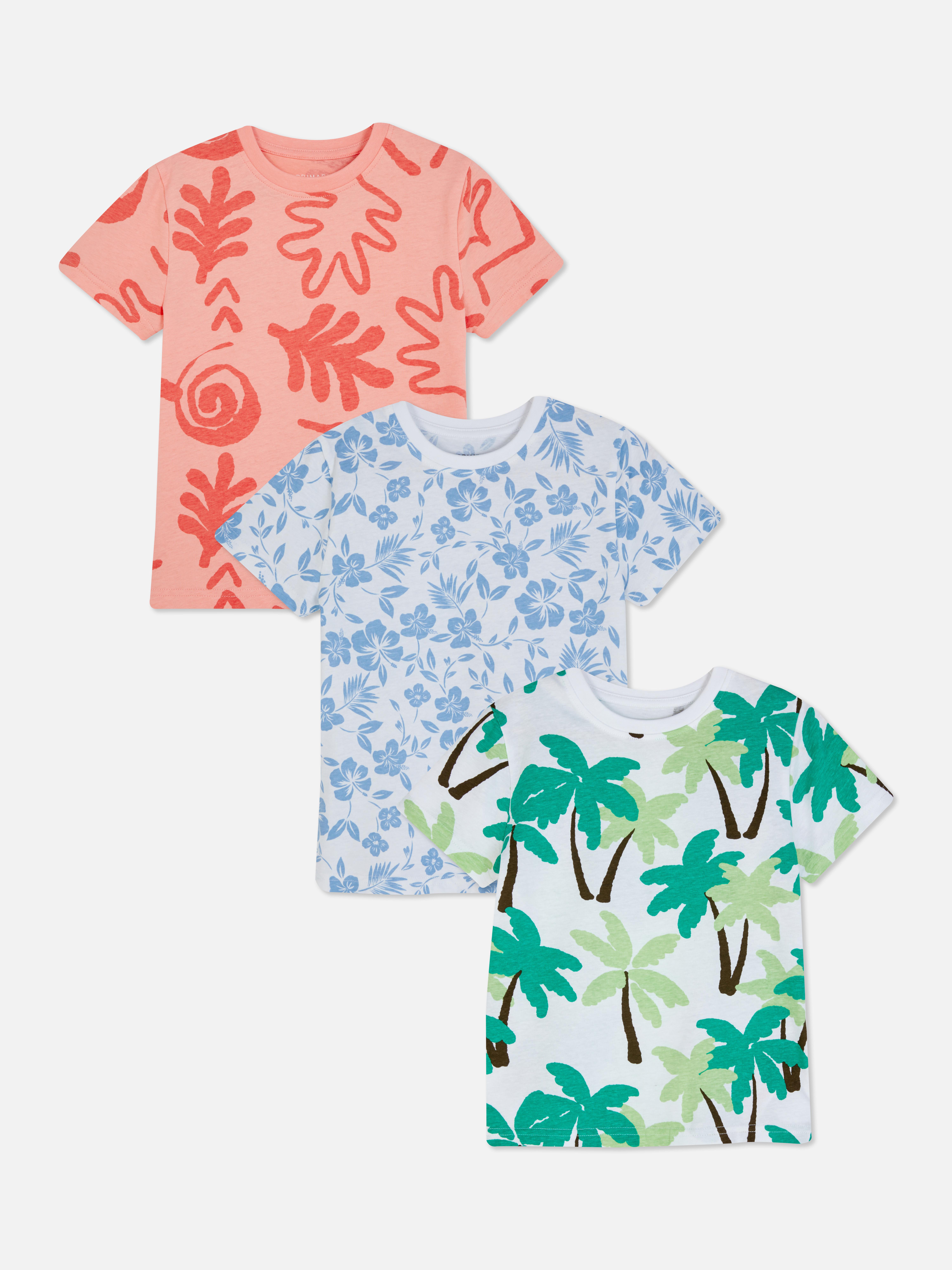 3pk Floral Short Sleeve T-shirts