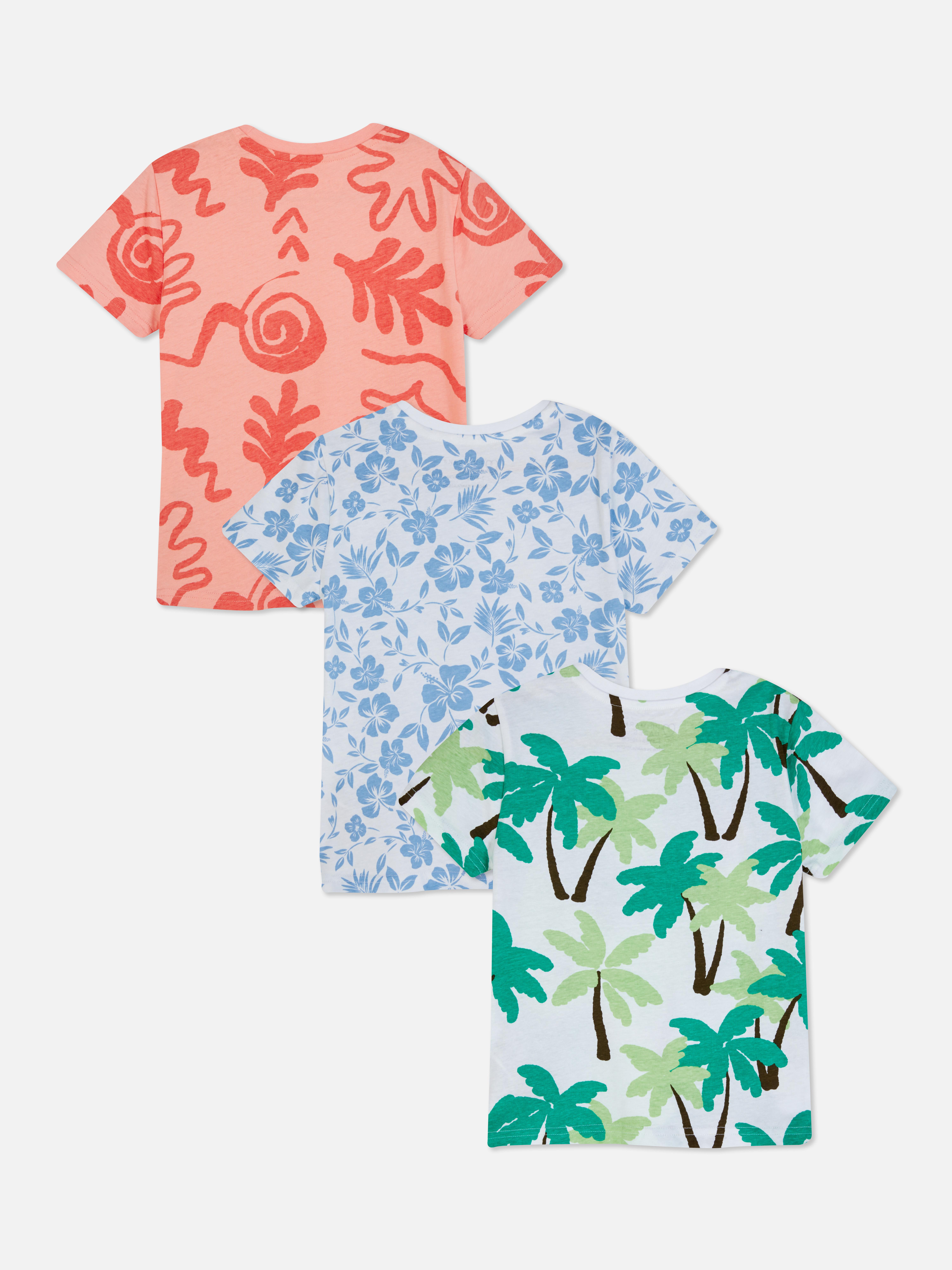 3pk Floral Short Sleeve T-shirts