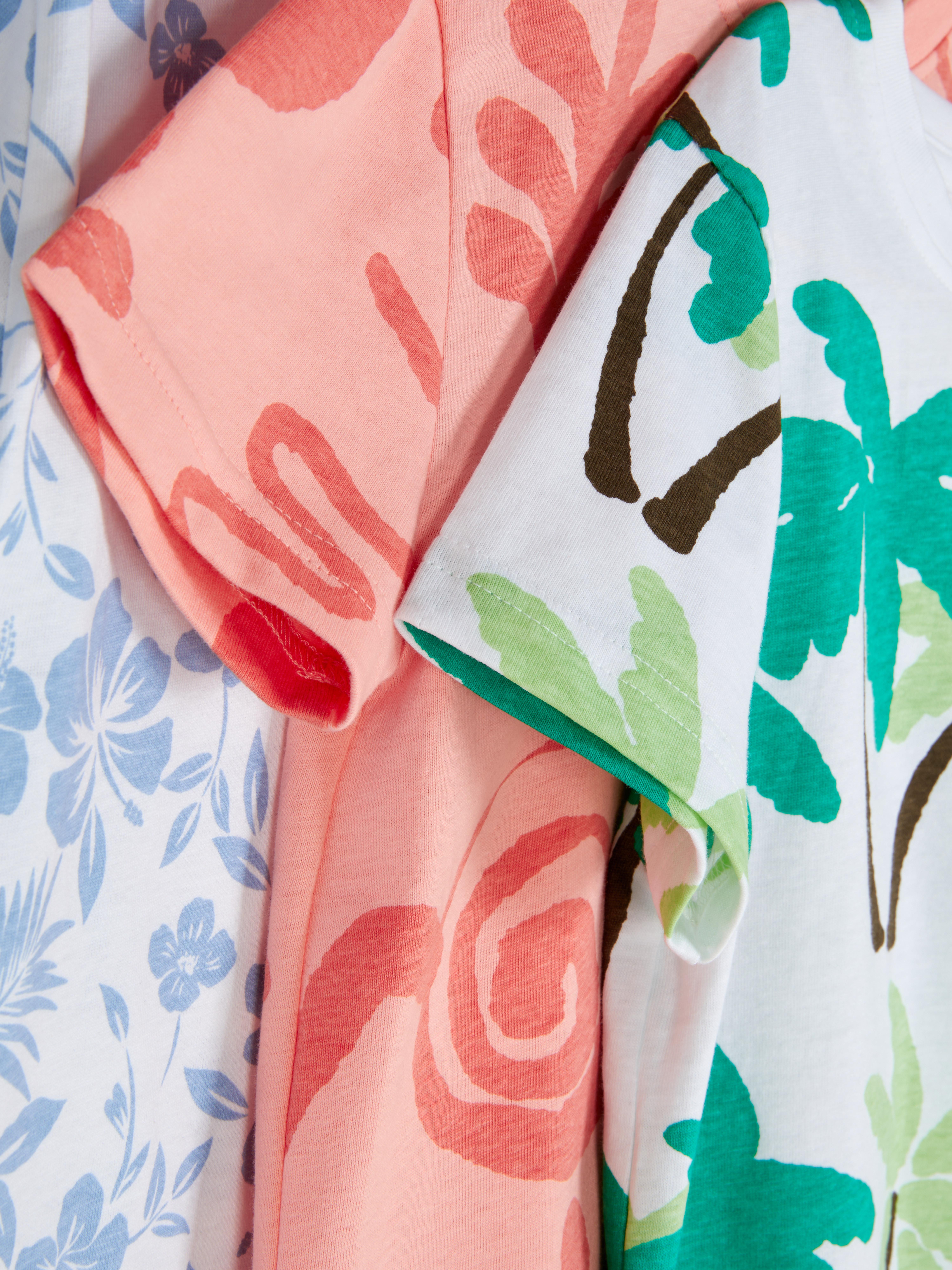 3pk Floral Short Sleeve T-shirts