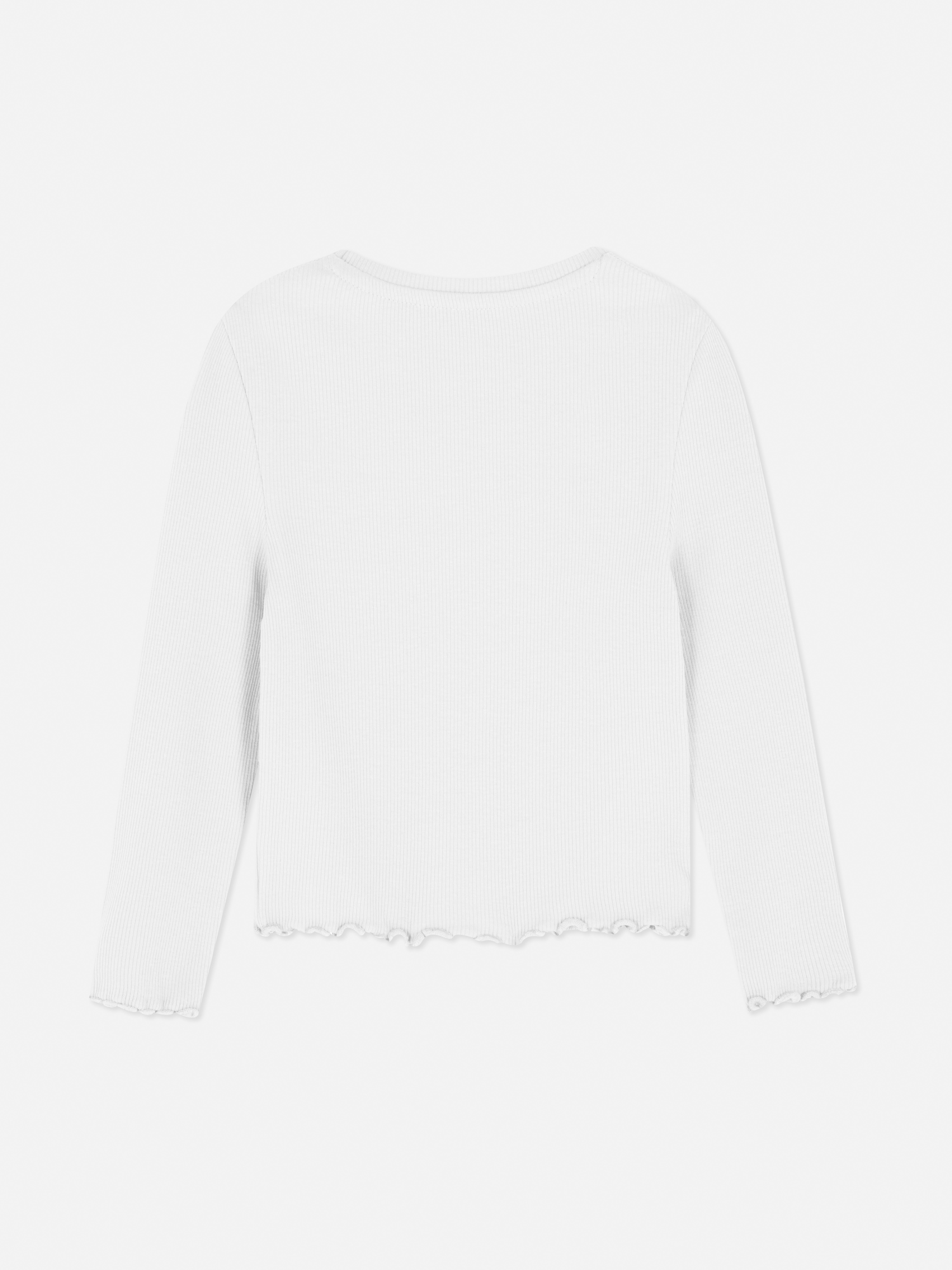 Maglia a coste con finiture smerlate