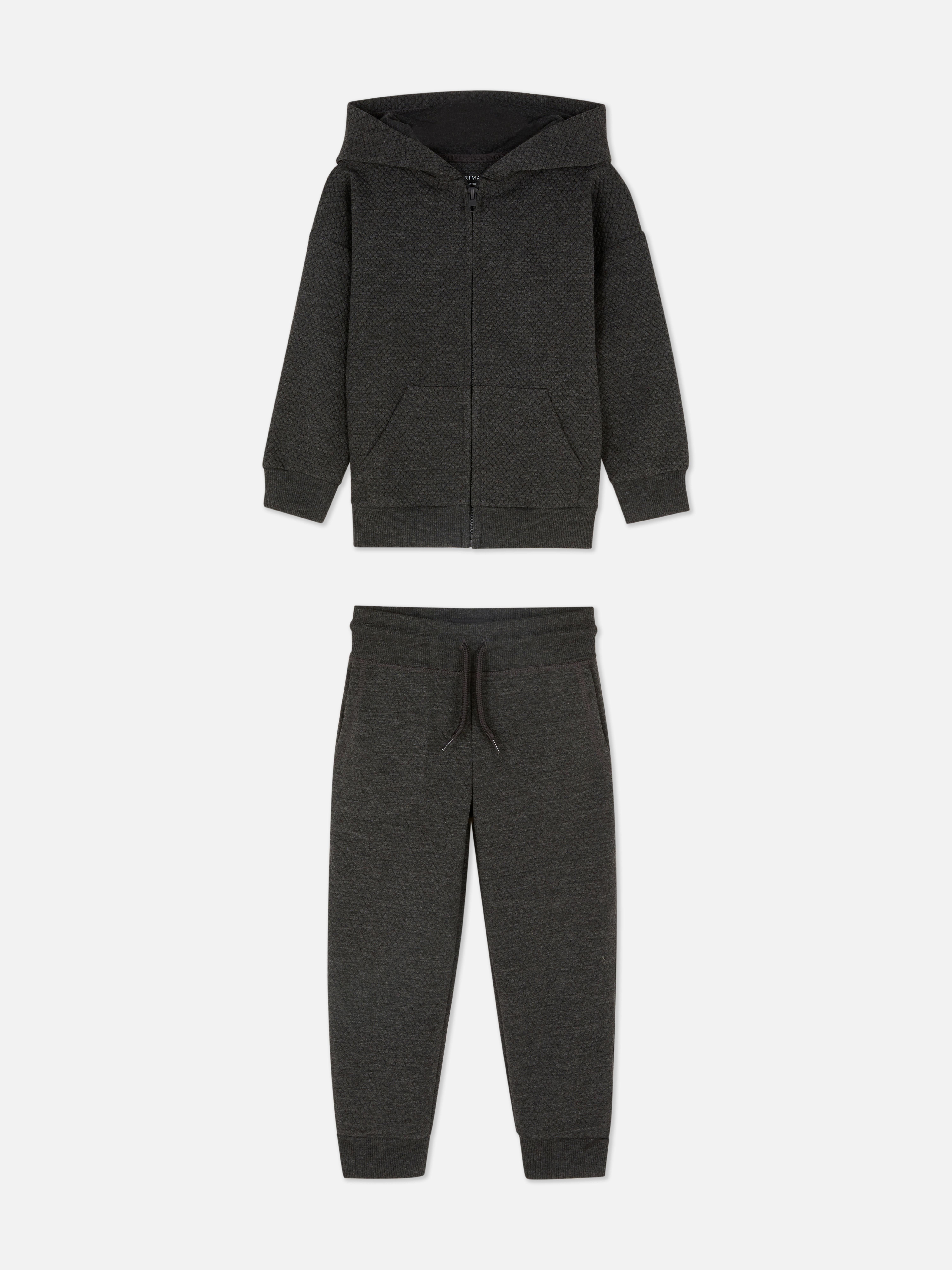 Textured Hoodie and Joggers Co-ord Set