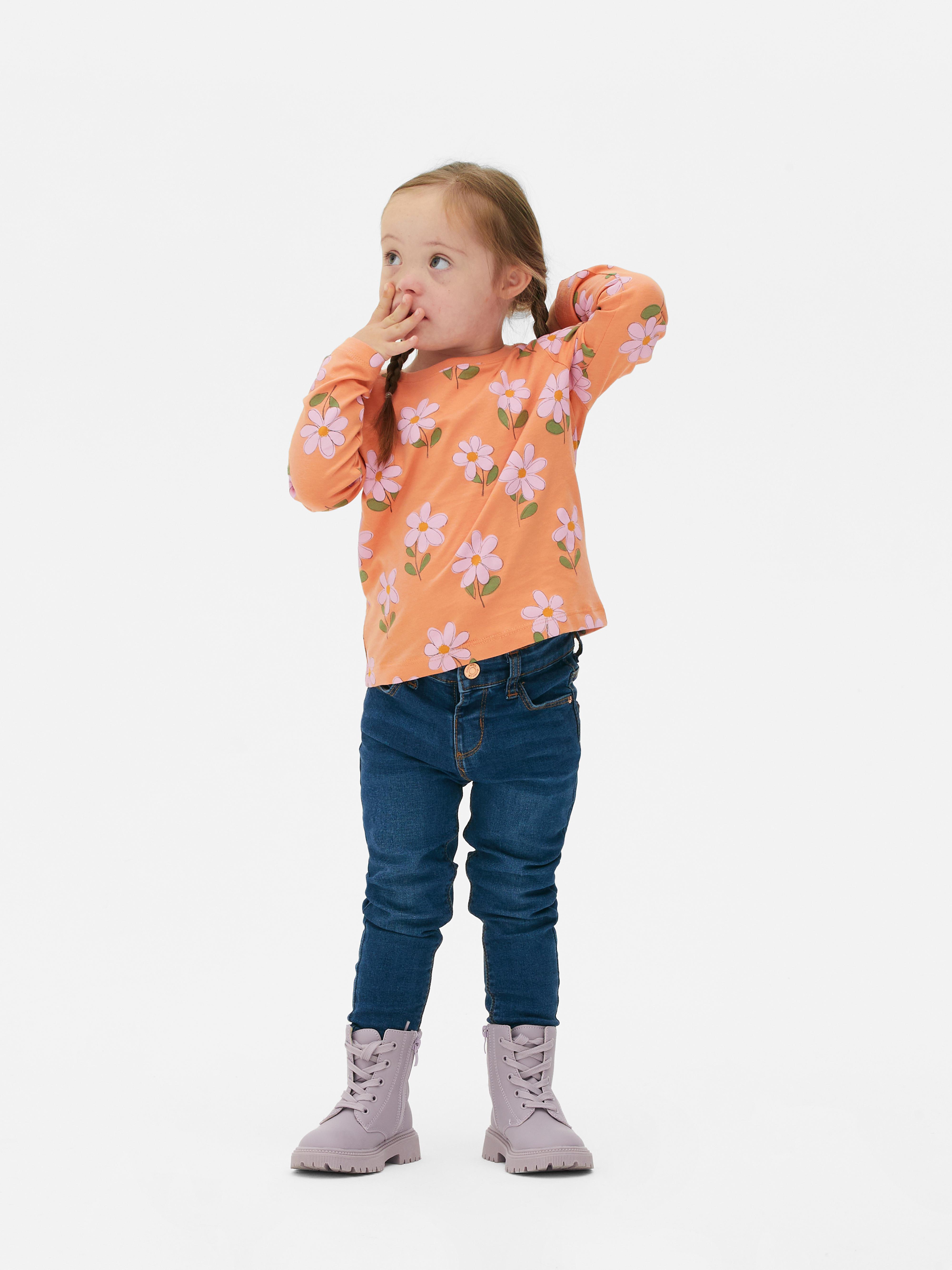 Top a maniche lunghe con stampa floreale
