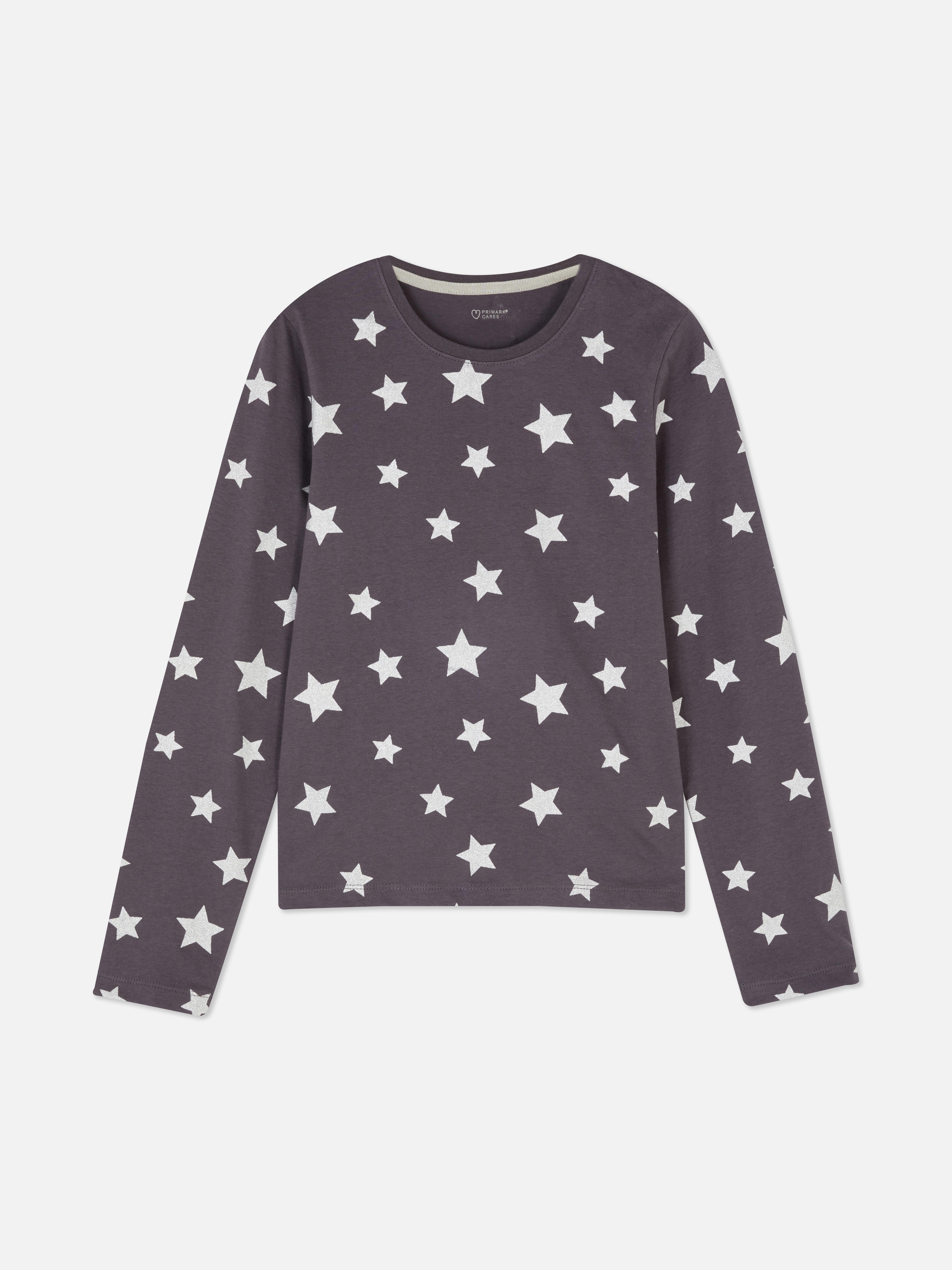 T-shirt a maniche lunghe con stampa stelle