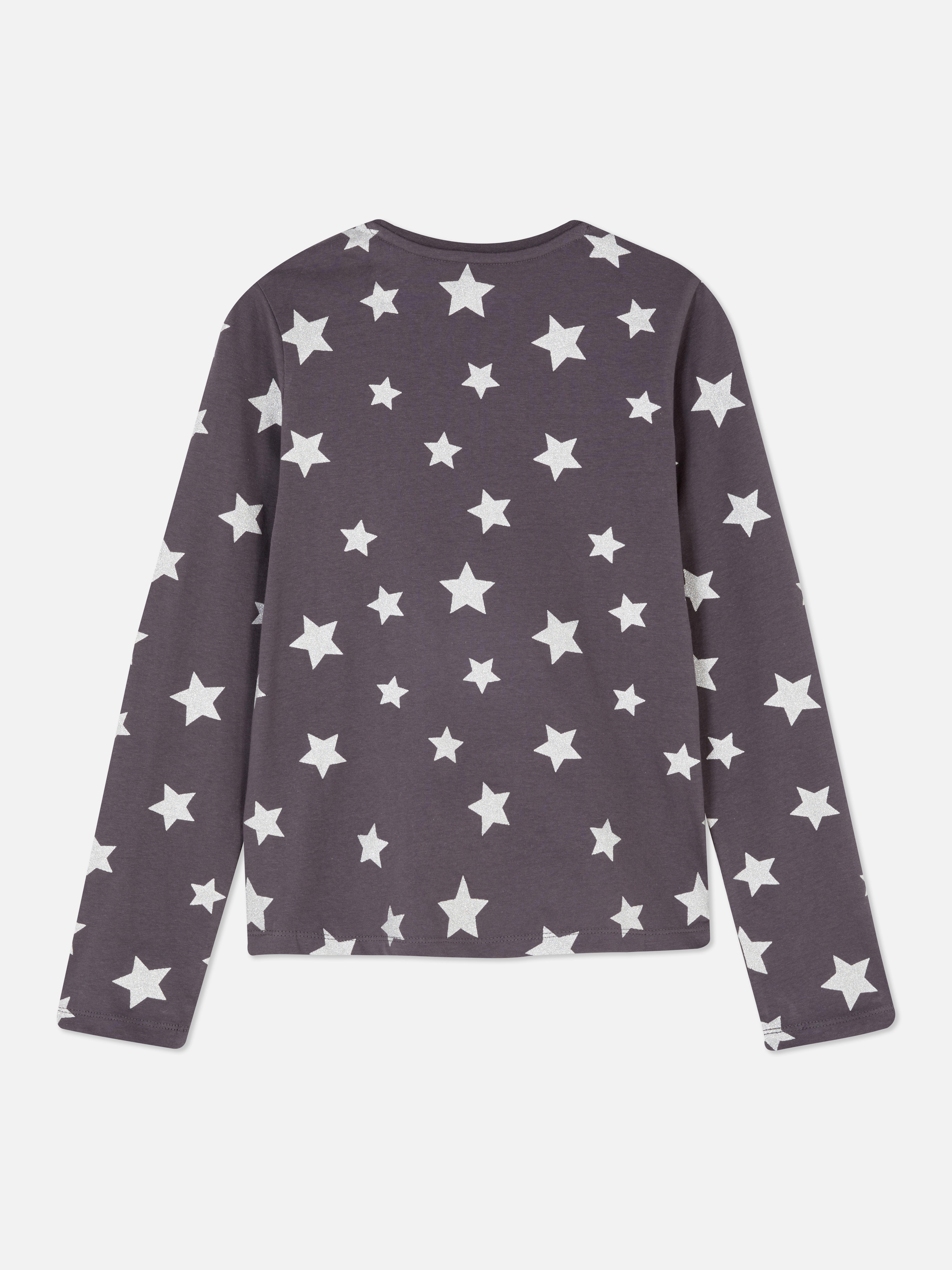 T-shirt a maniche lunghe con stampa stelle