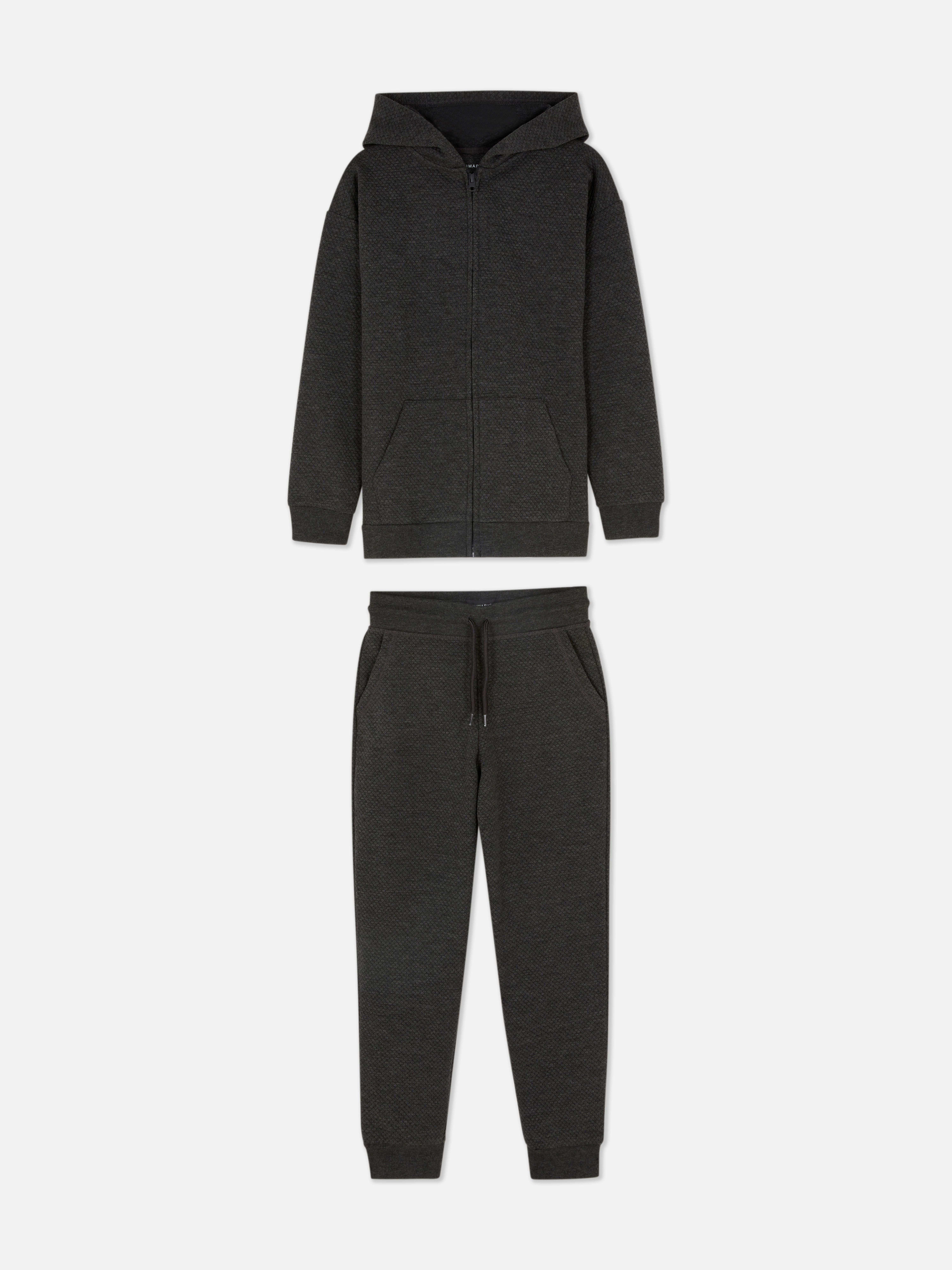Textured Zip Hoodie and Joggers Co-ord Set
