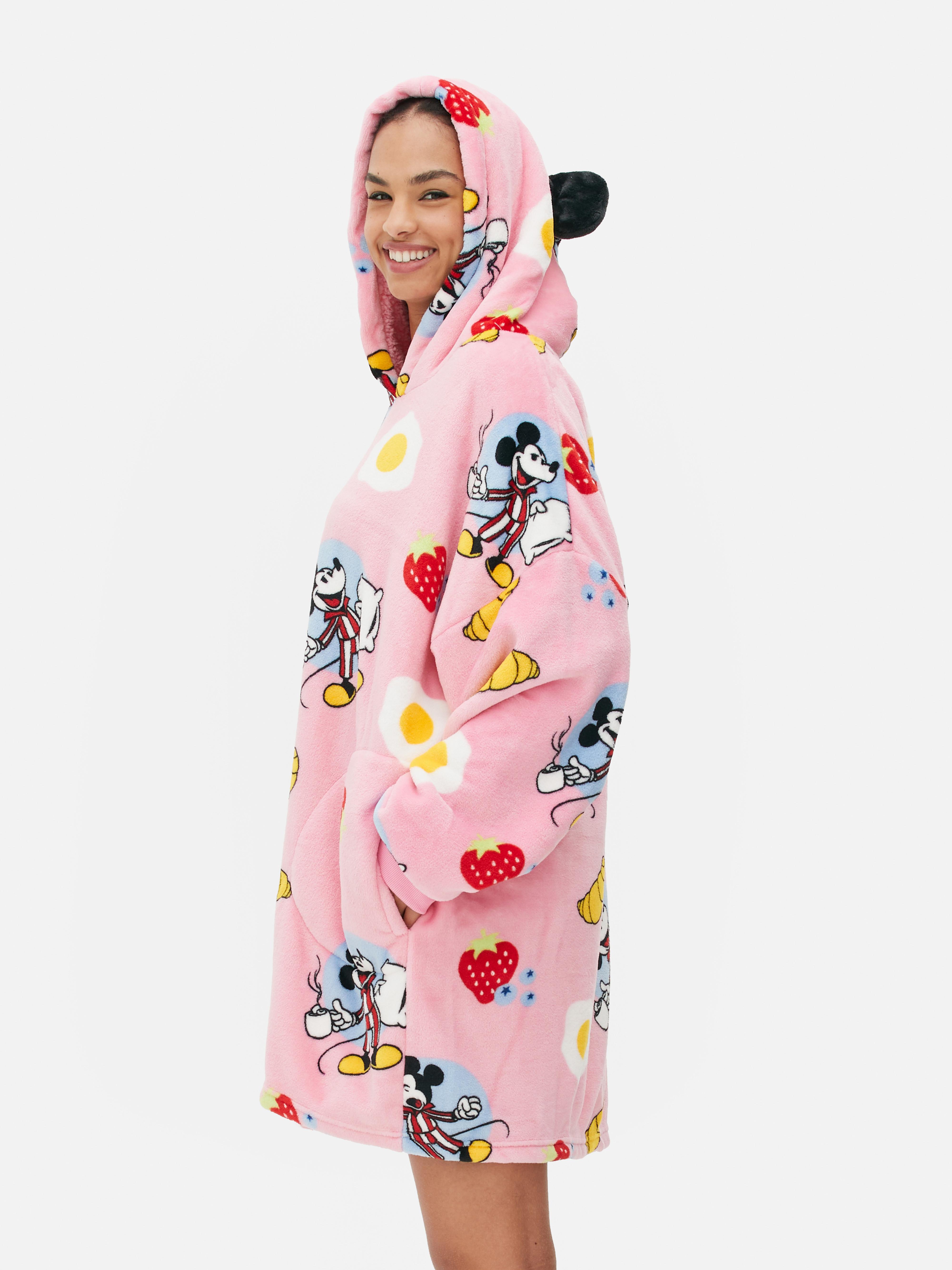 Disney Ladies Dressing Gown, Minnie Mouse Fleece Hooded Robe, Gifts for  Women
