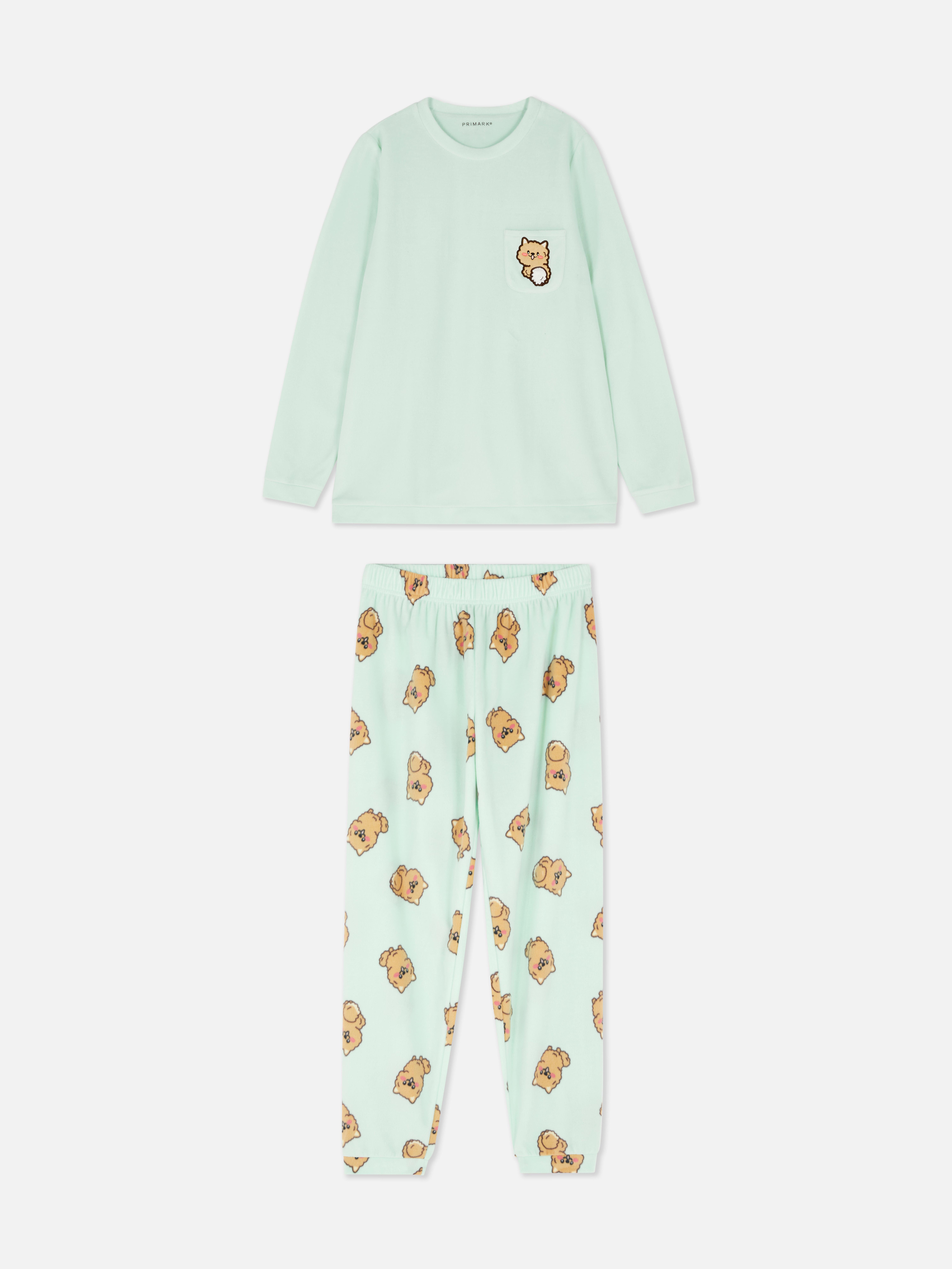 Pijama de felpa de manga larga