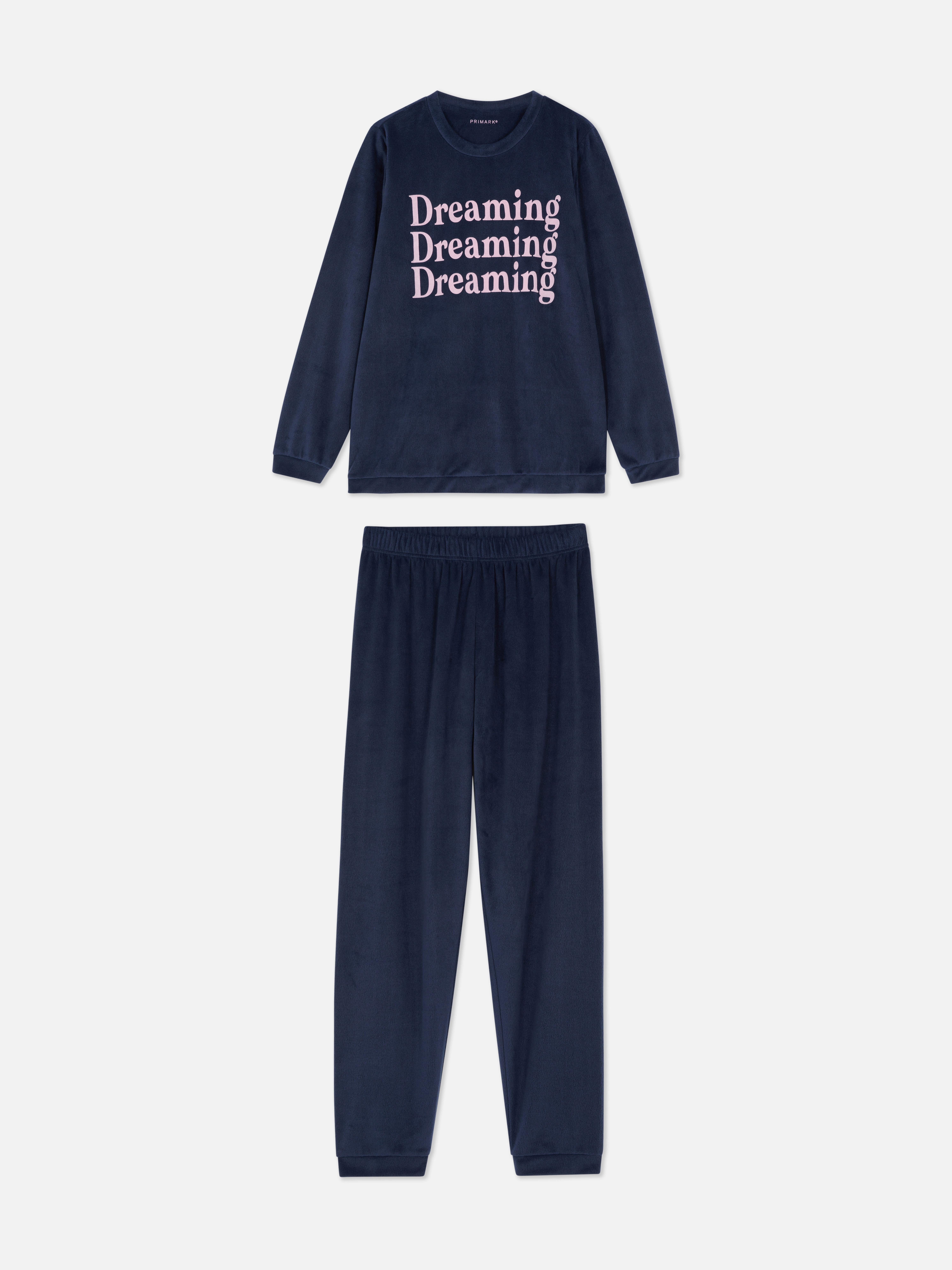 Fleece pyjama met lange mouwen