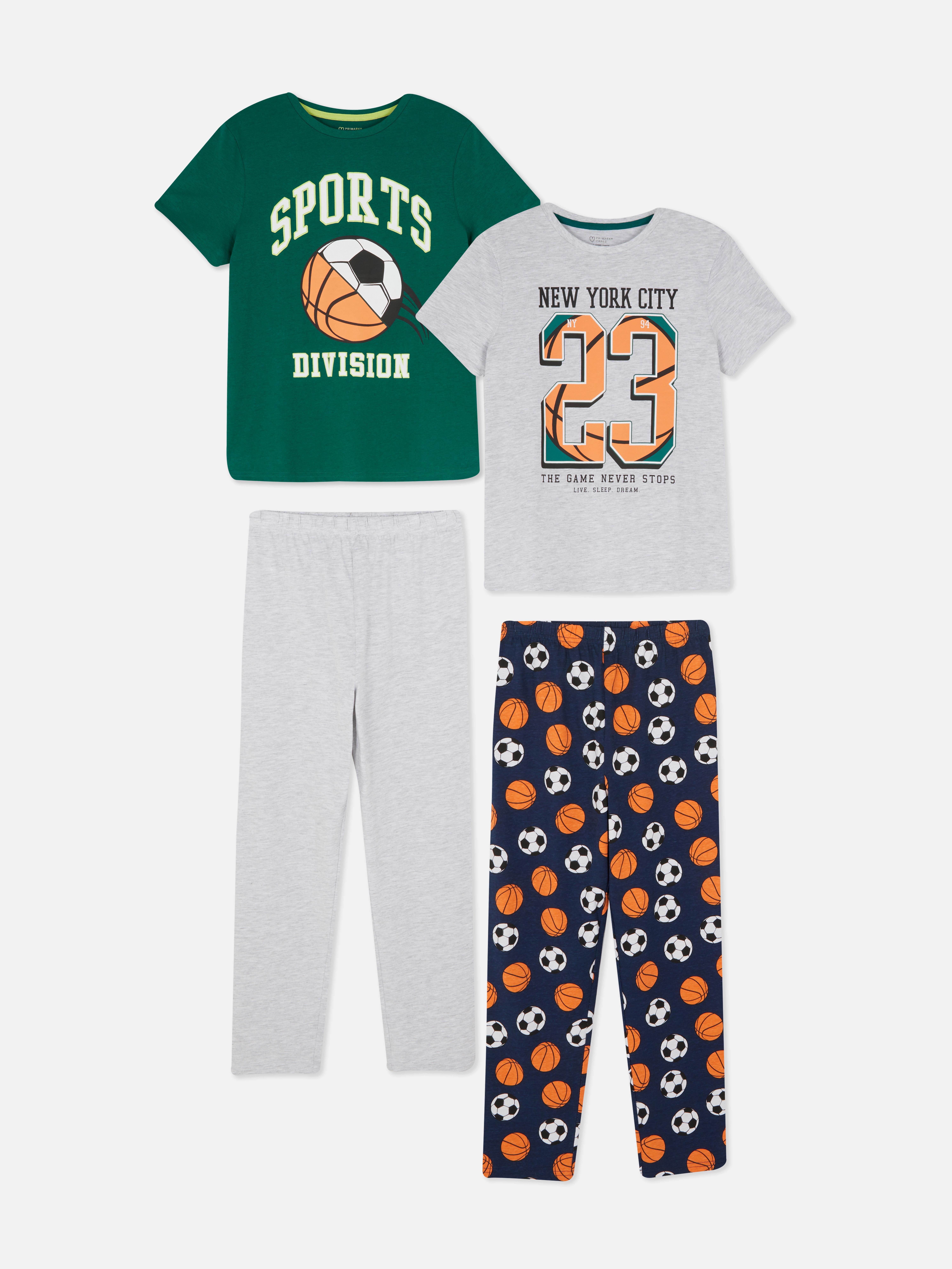 Schlafanzug mit Sport-Print, 2er-Pack
